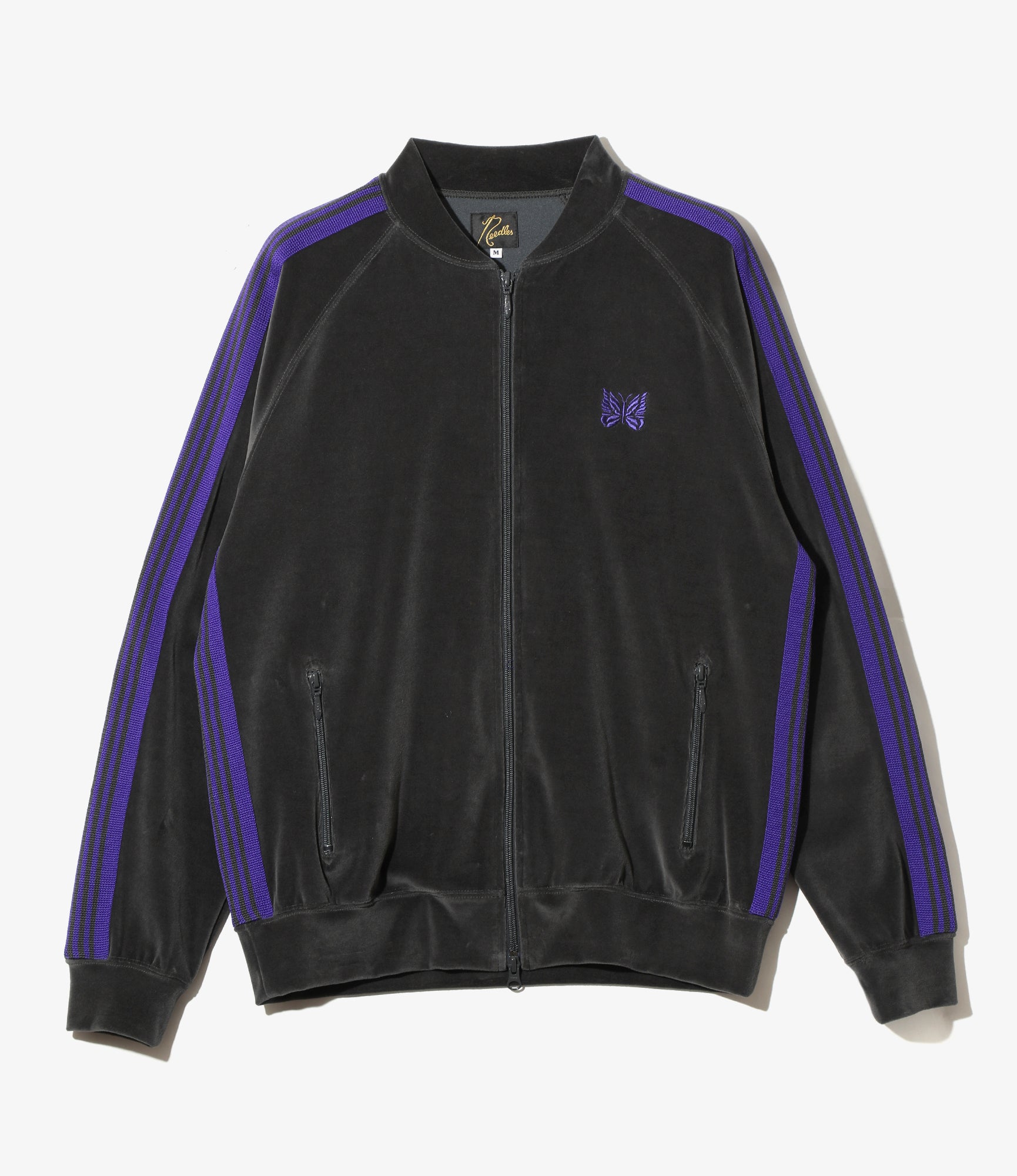 Women's Needles Rib Collar Track Jacket - C/PE Velour - Charcoal