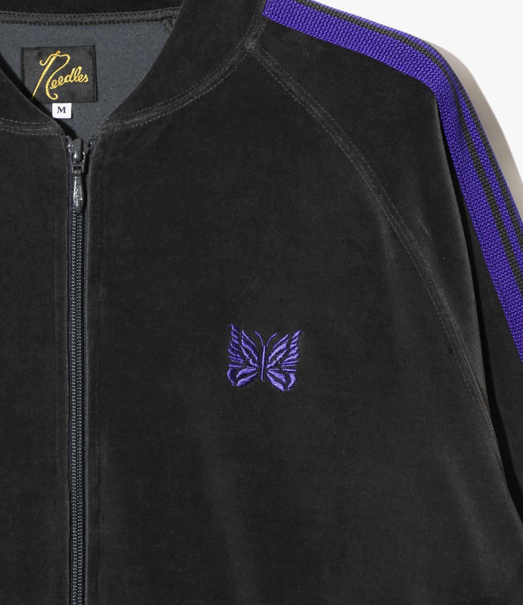 Women's Needles Rib Collar Track Jacket - C/PE Velour - Charcoal
