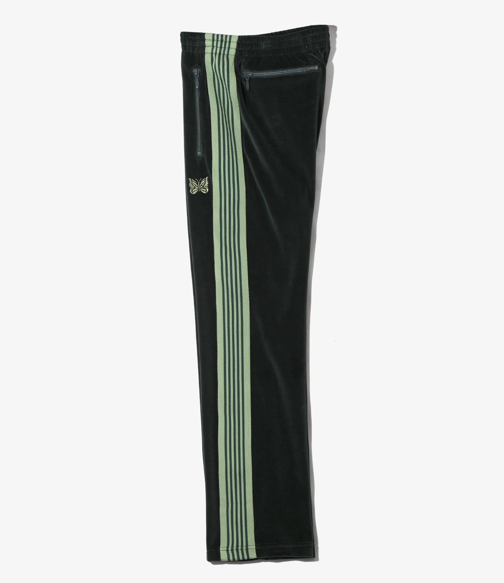 Narrow Track Pant - Green - C/PE Velour