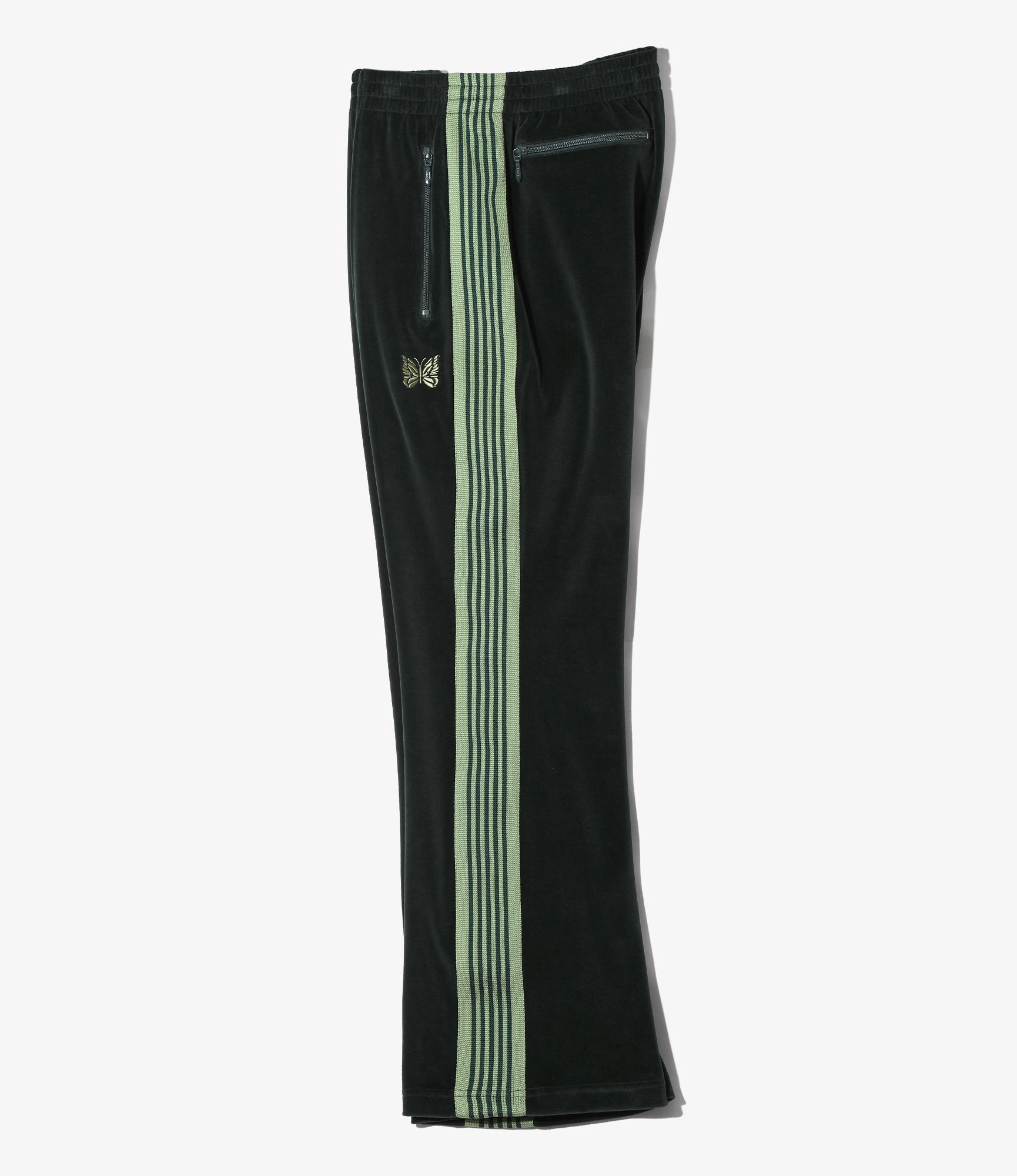 Boot-Cut Track Pant - Green - C/PE Velour