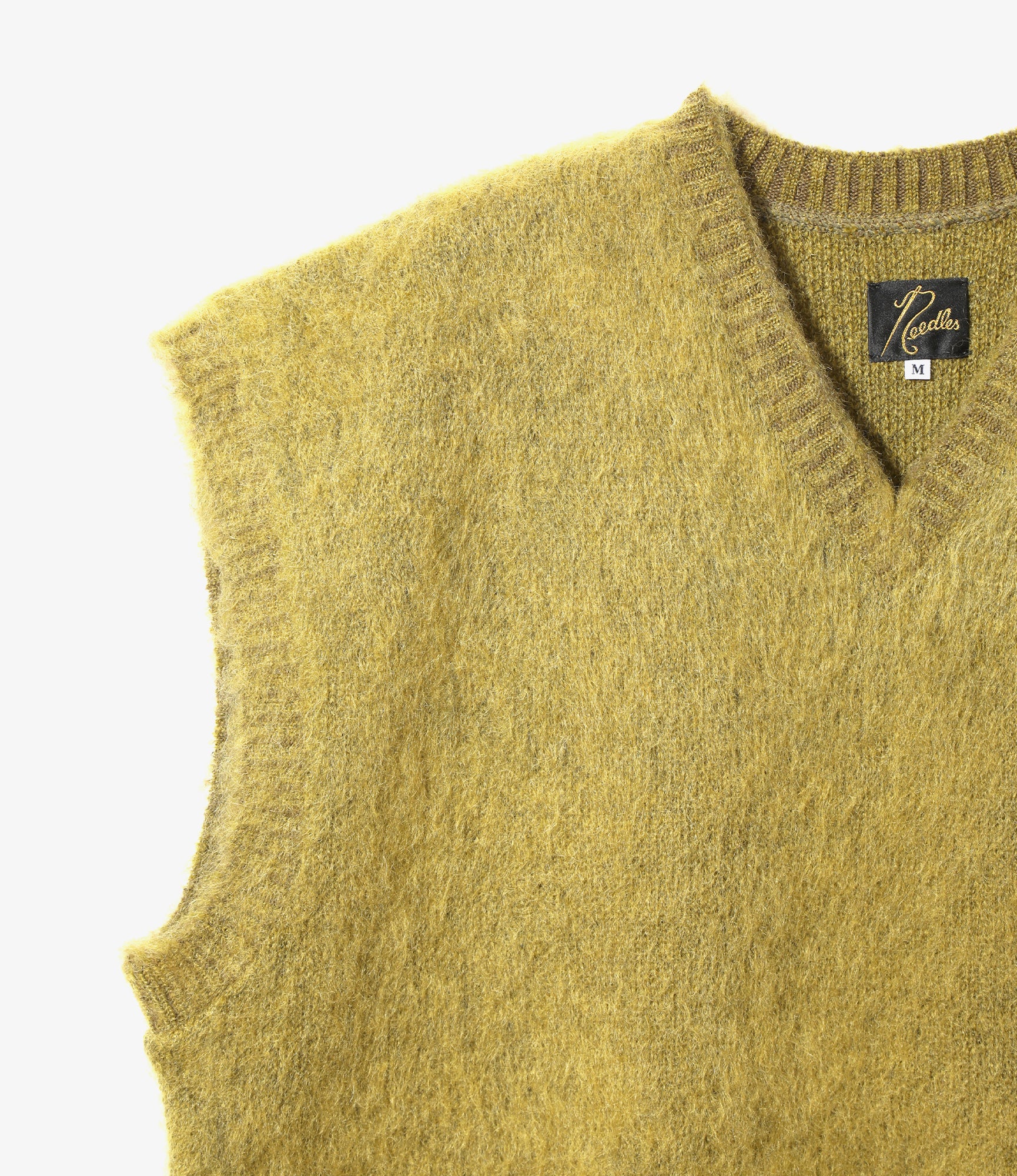 Mohair Knit Vest - Green - Solid