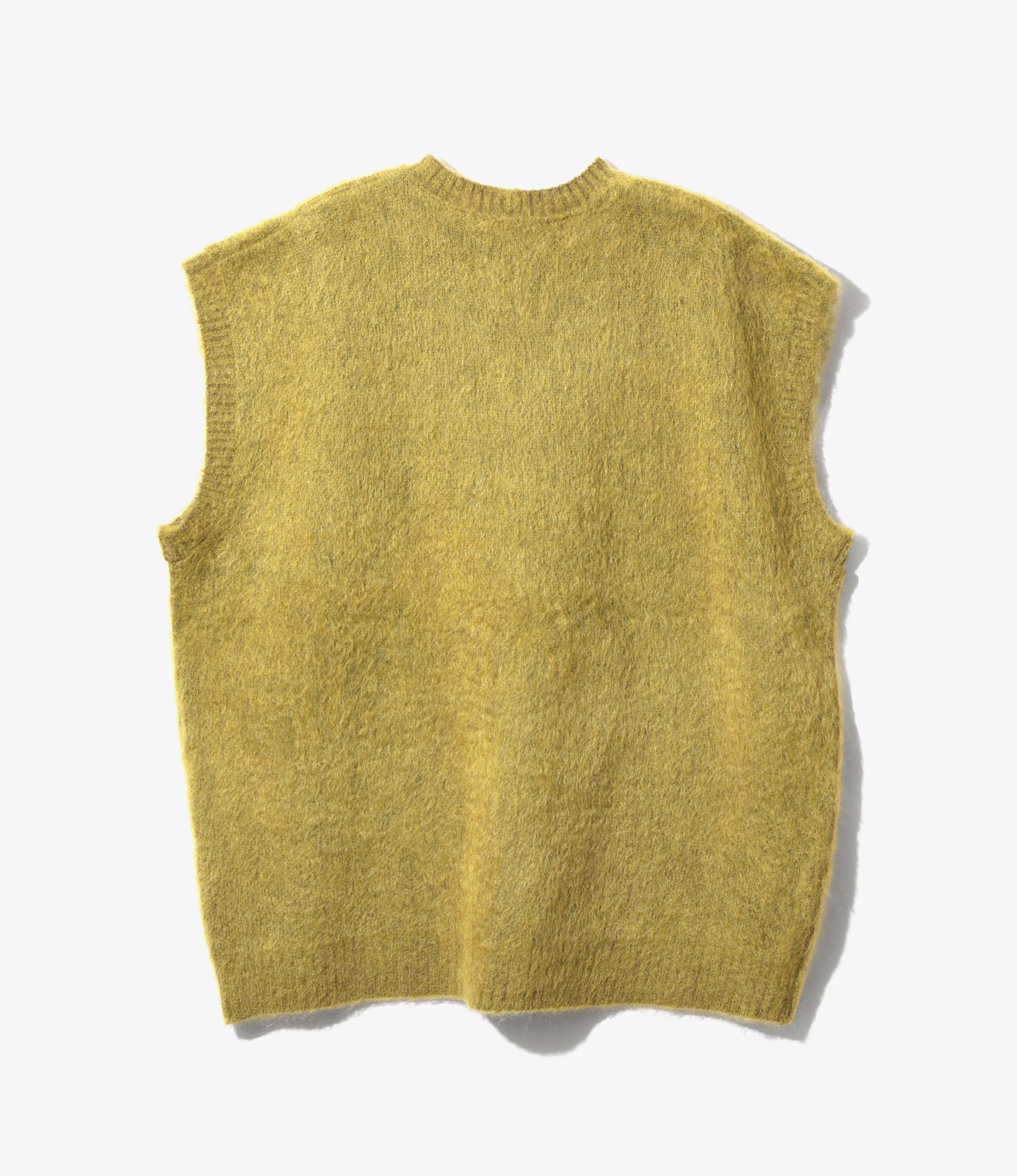 Mohair Knit Vest - Green - Solid