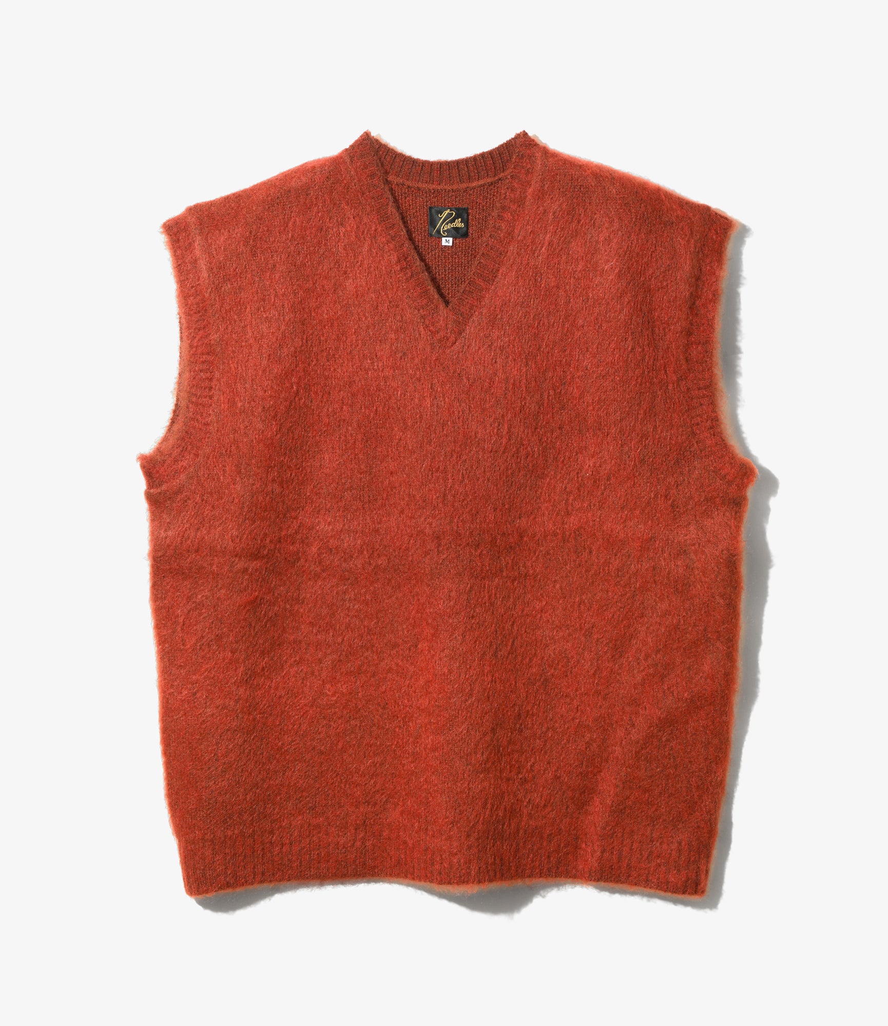 Mohair Knit Vest - Orange Rust - Solid