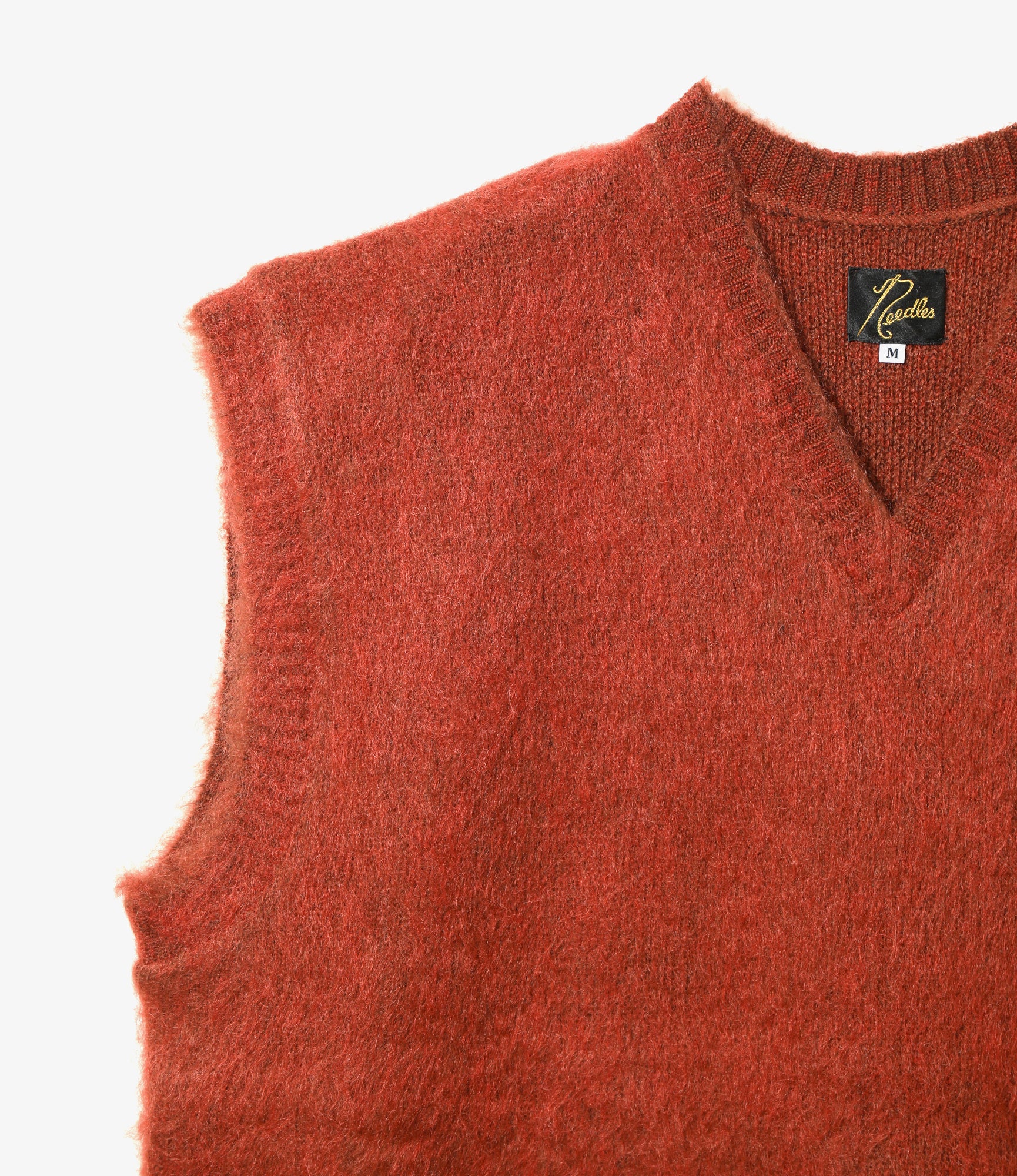 Mohair Knit Vest - Orange Rust - Solid
