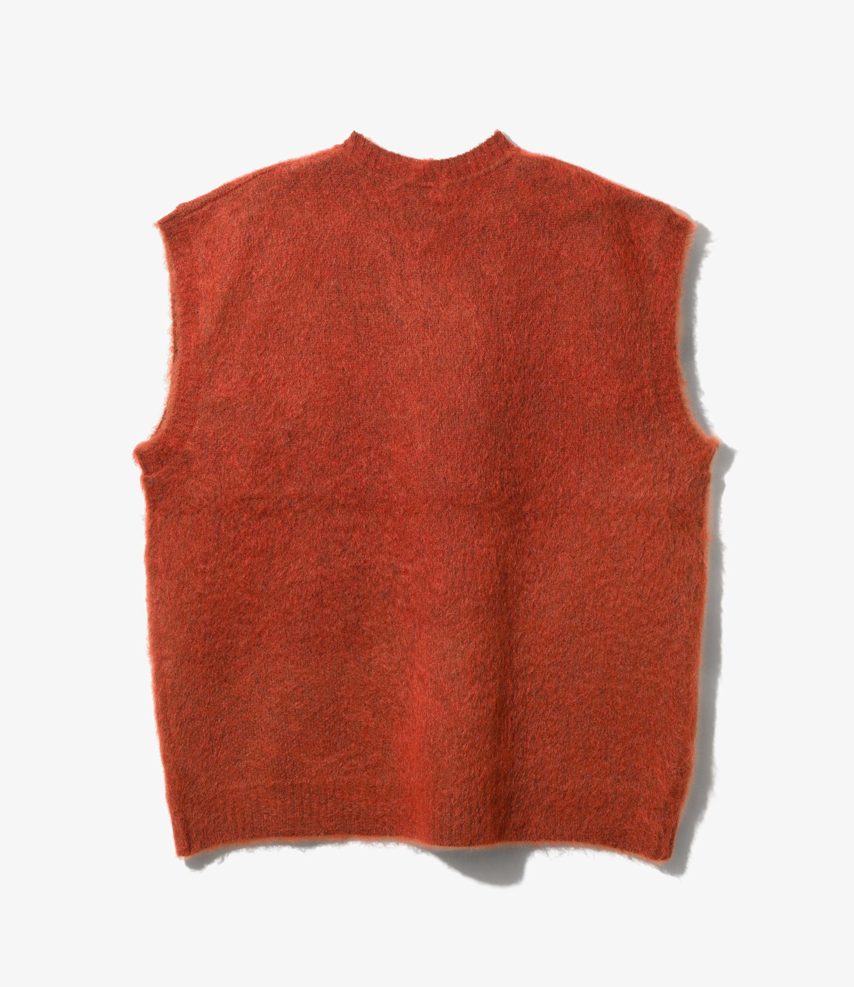 Mohair Knit Vest - Orange Rust - Solid
