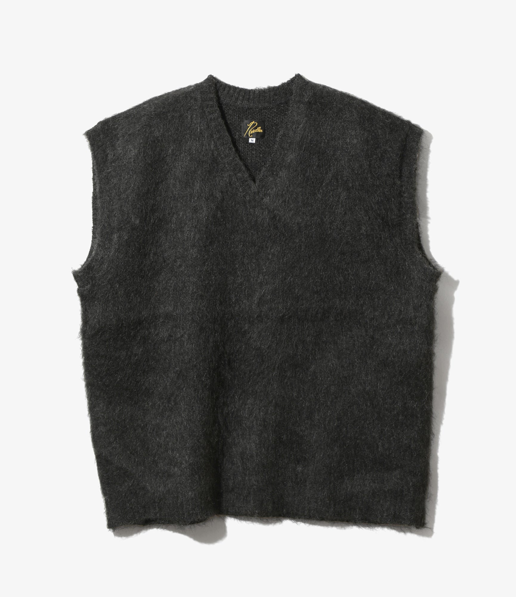 Mohair Knit Vest - Charcoal - Solid