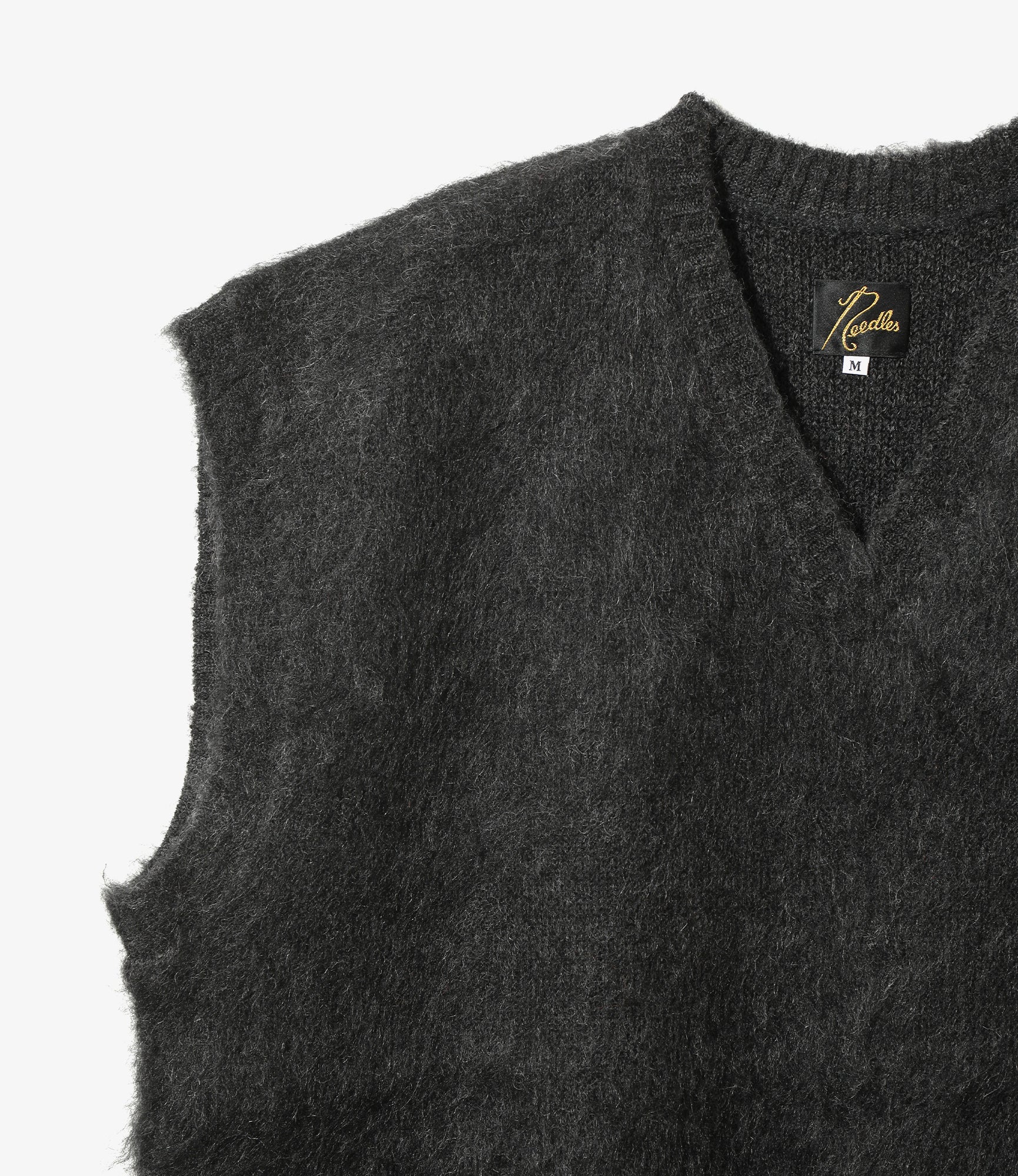 Mohair Knit Vest - Charcoal - Solid
