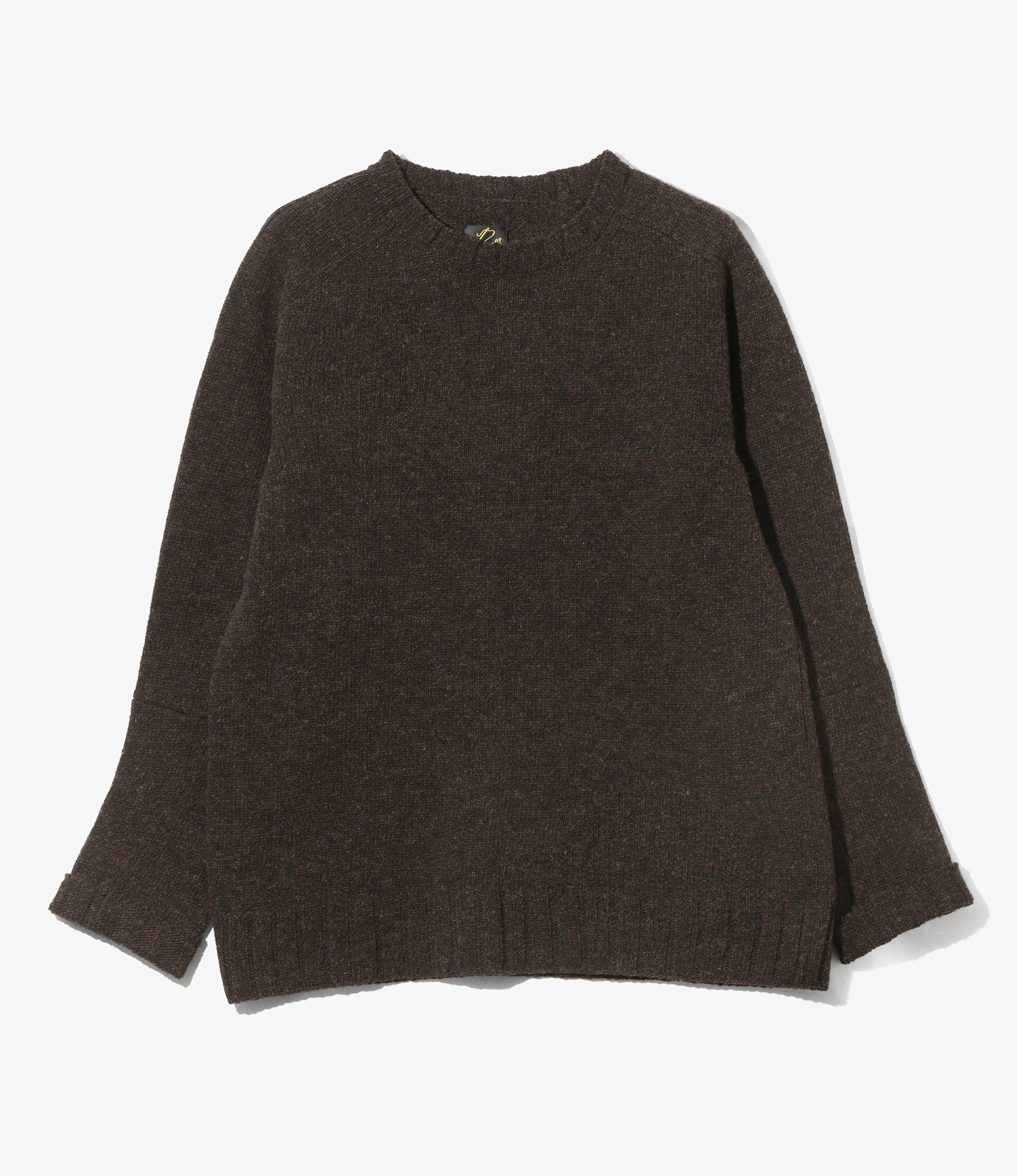 Damaged Crew Sweater - Umber - Shetland Wool