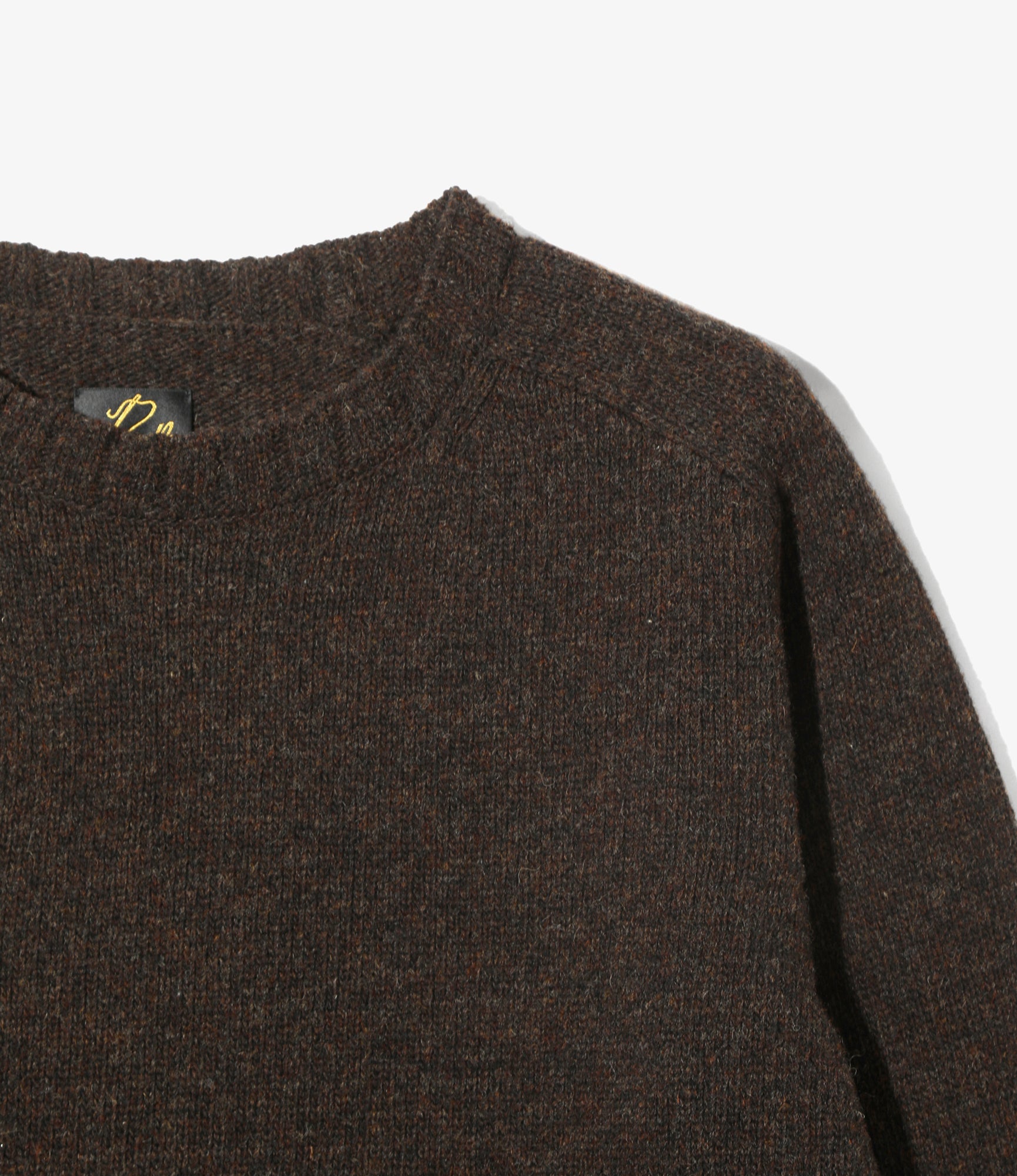 Damaged Crew Sweater - Umber - Shetland Wool