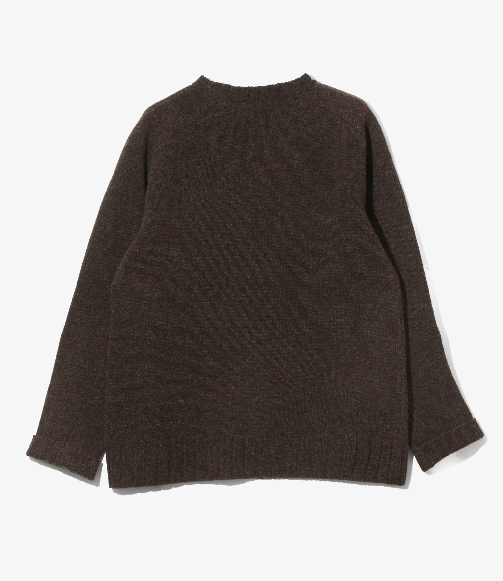 Damaged Crew Sweater - Umber - Shetland Wool