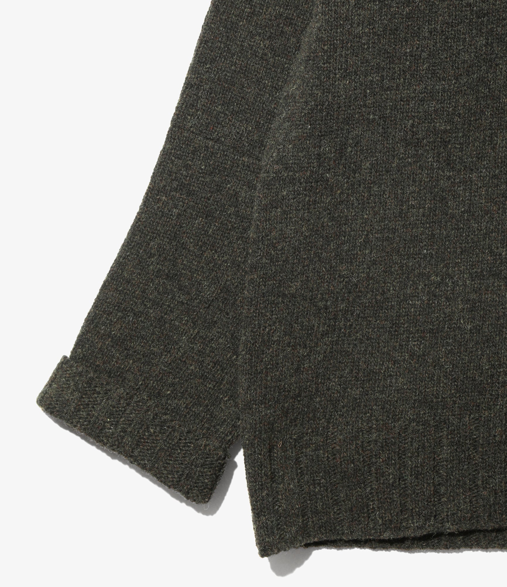 Damaged Crew Sweater - Loden - Shetland Wool