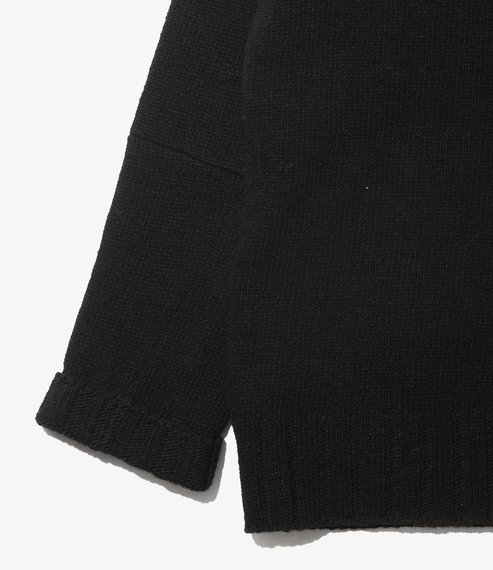 Damaged Crew Sweater - Black - Shetland Wool