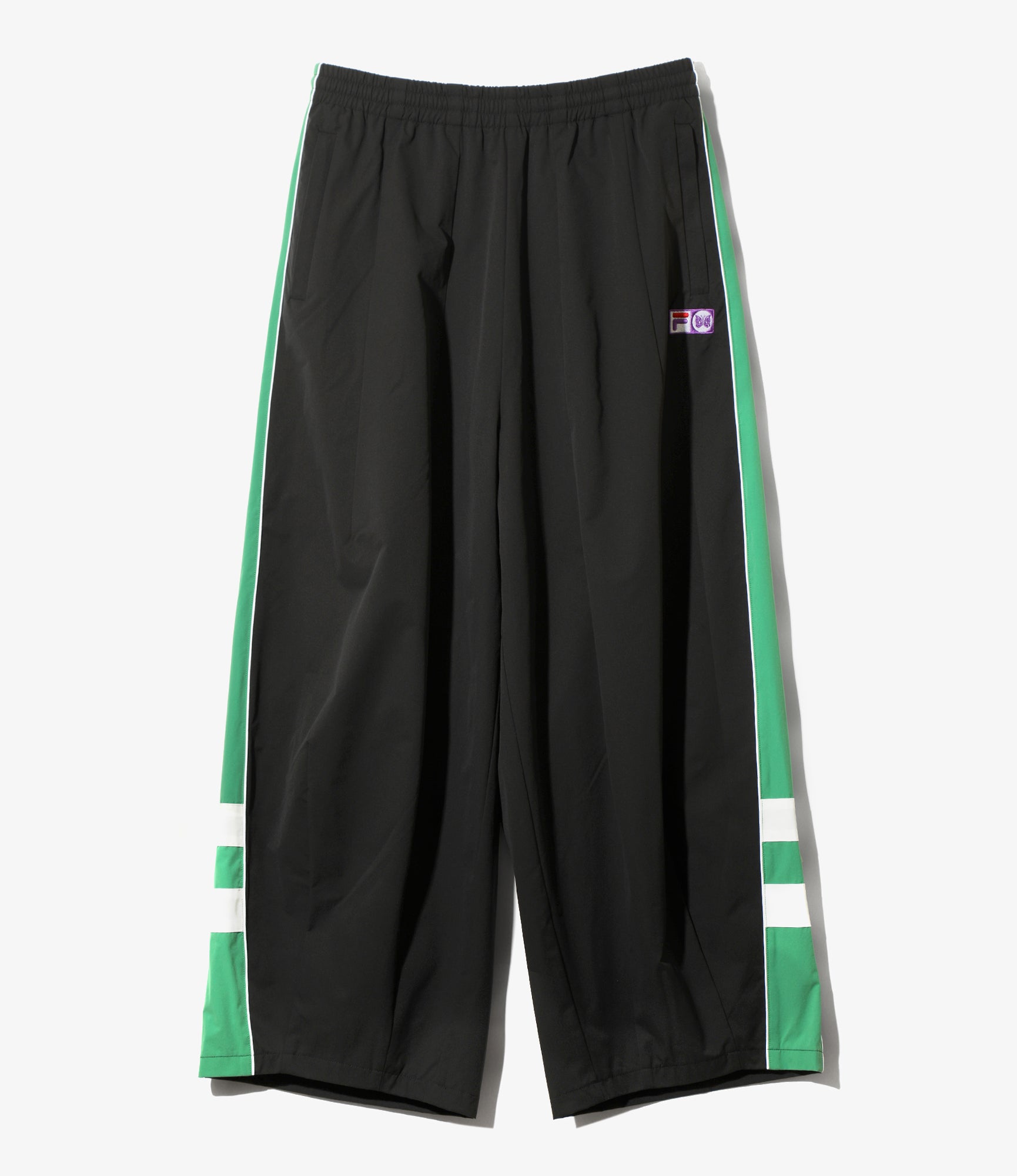 Needles x FILA H.D. Wind Pant - Black/White/Green