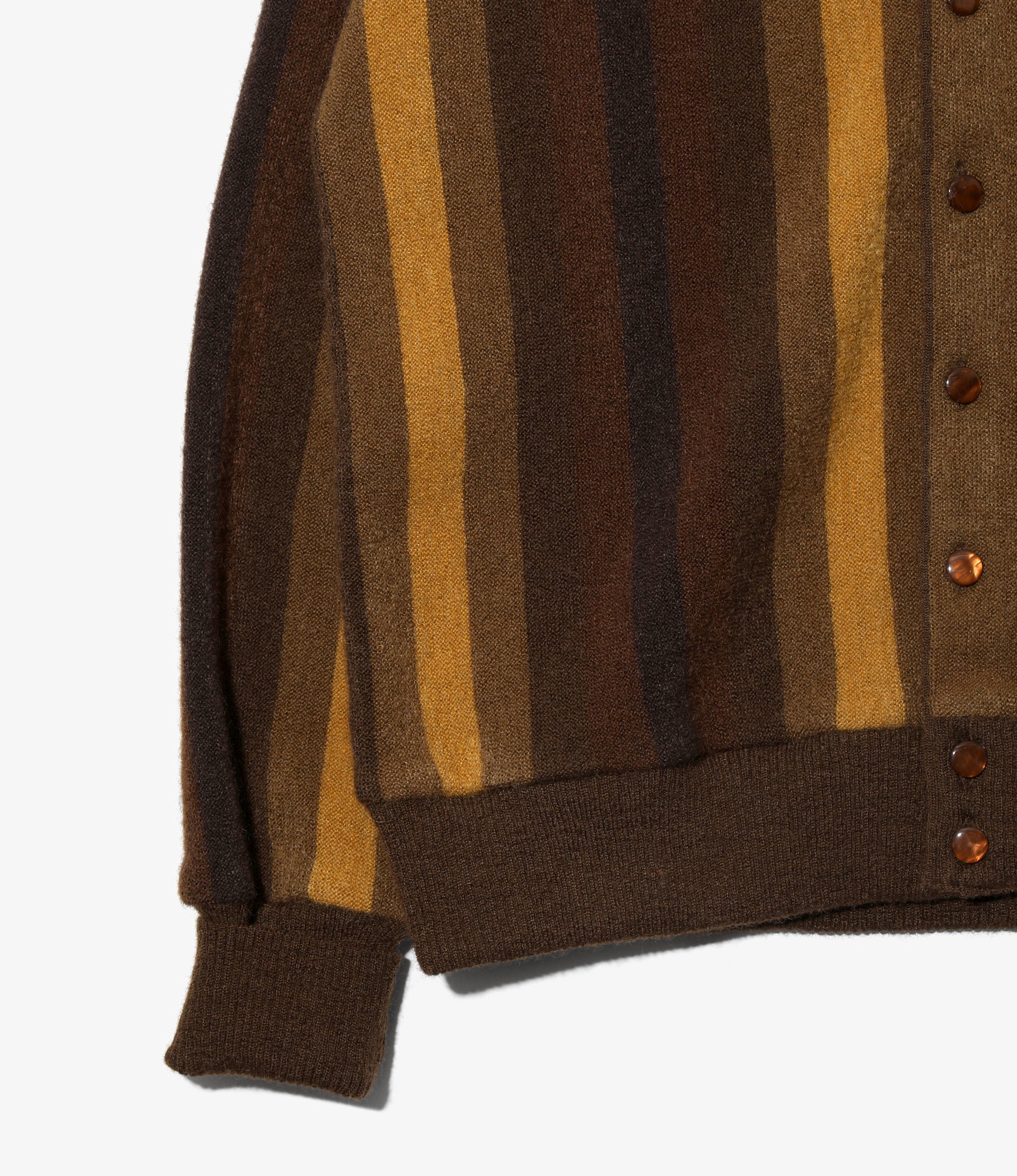 Knit Cardigan - Dk.Brown - Crepe Stripe / Gradation
