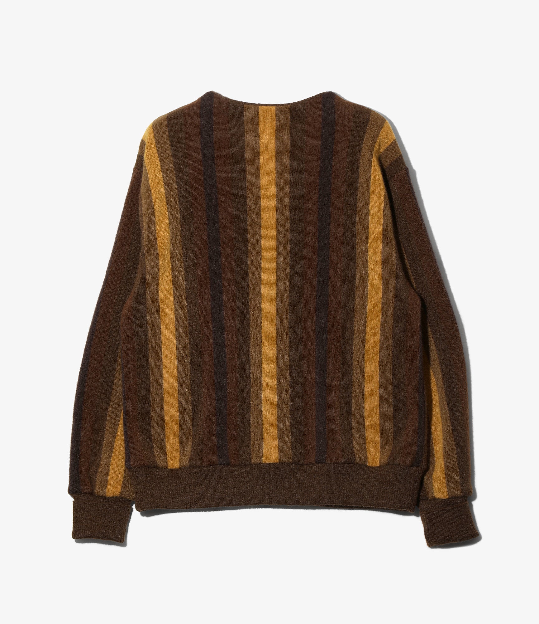 Knit Cardigan - Dk.Brown - Crepe Stripe / Gradation