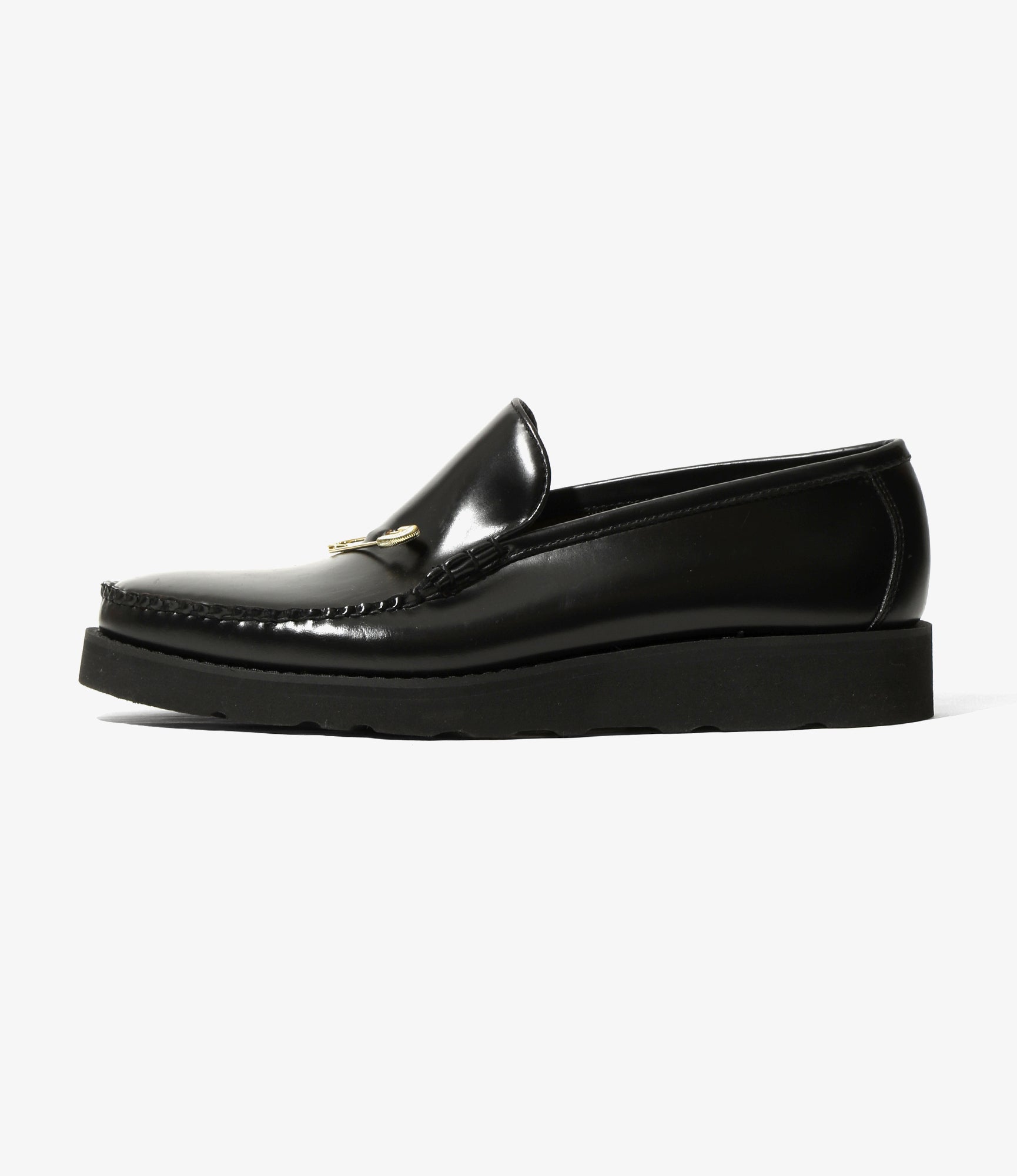 Woburn Walk x G.H. Bass - Cobra Wedge Venetian Pin - Black Leather