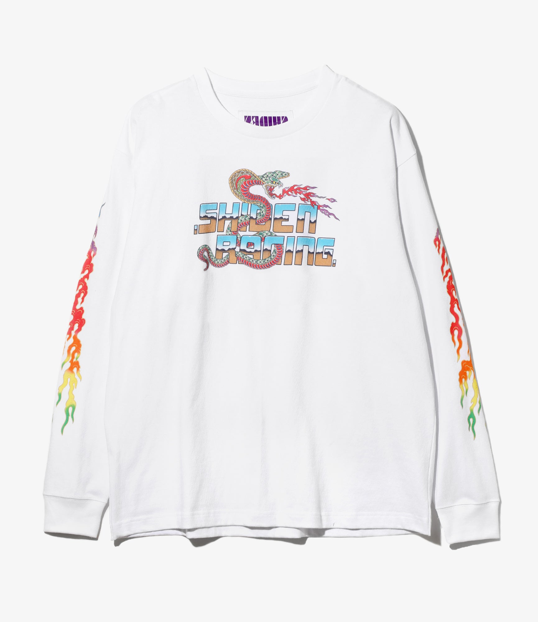 L/S Tee - White - Cobra Print