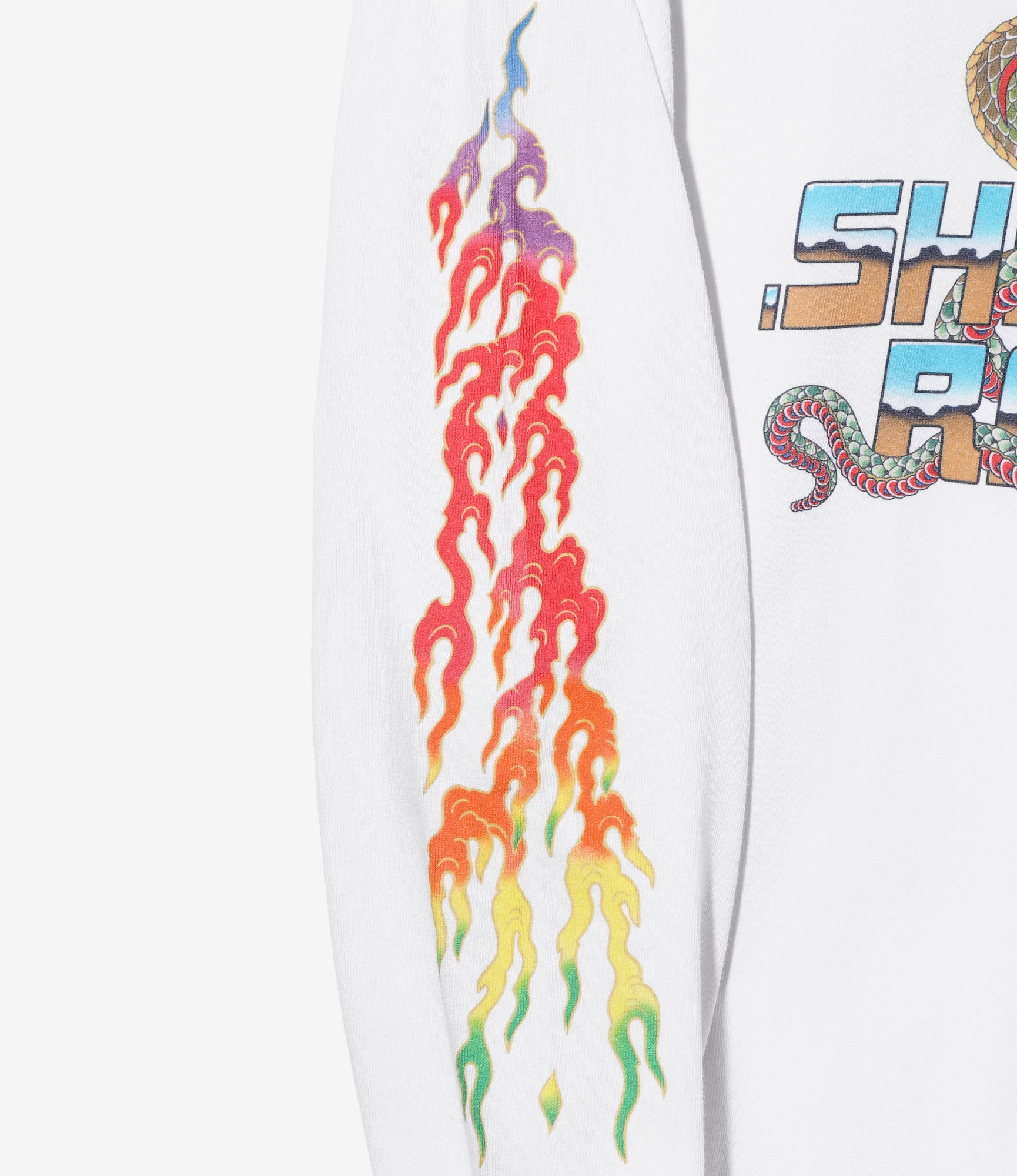 L/S Tee - White - Cobra Print