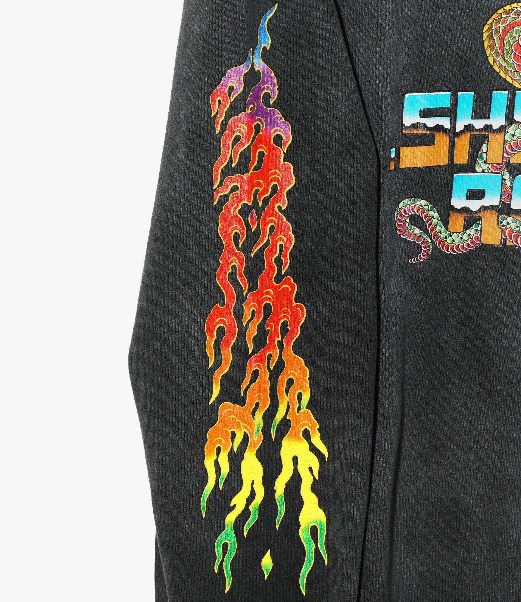 L/S Tee - Faded Black - Cobra Print