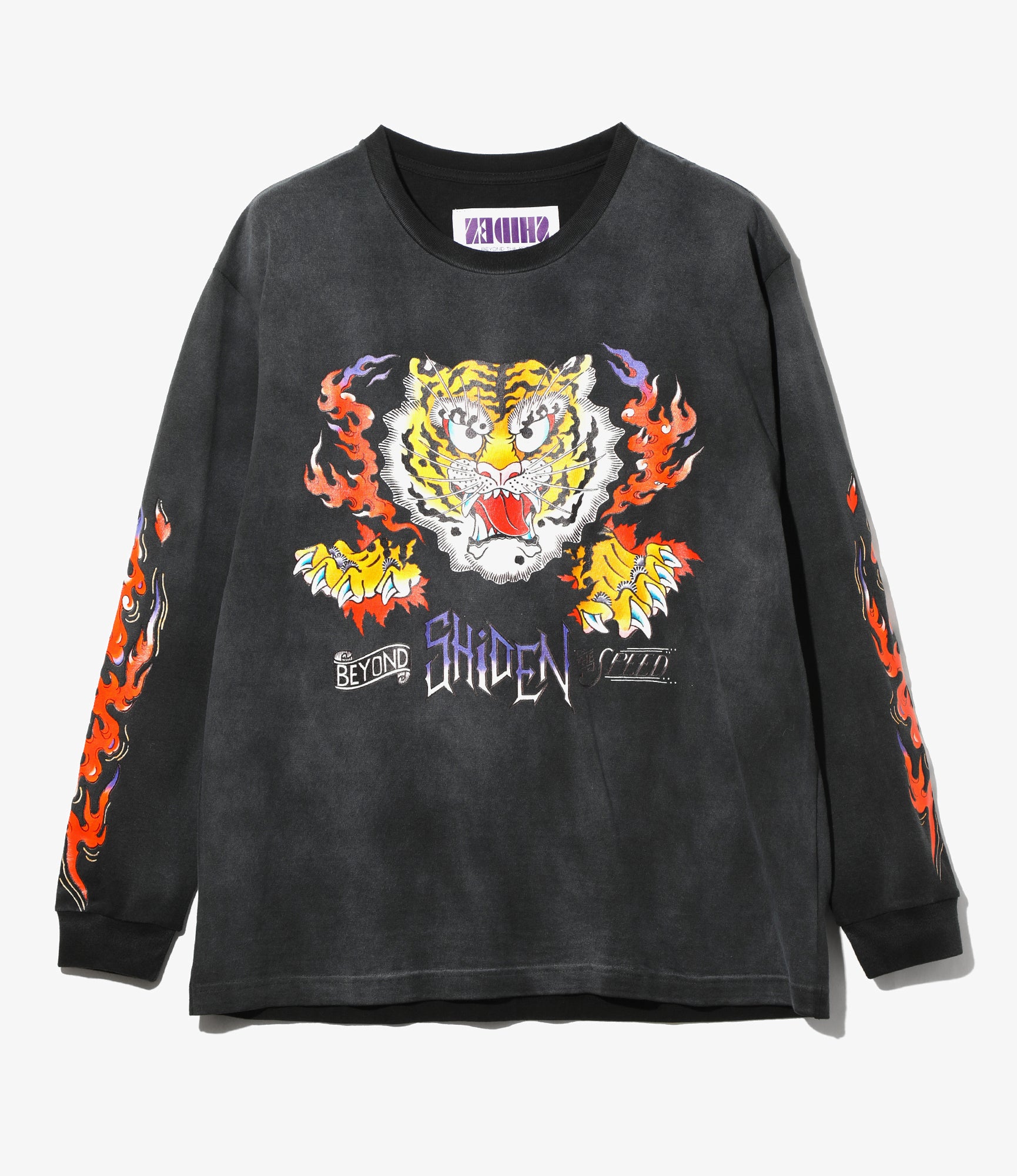 L/S Tee - Faded Black - Tiger