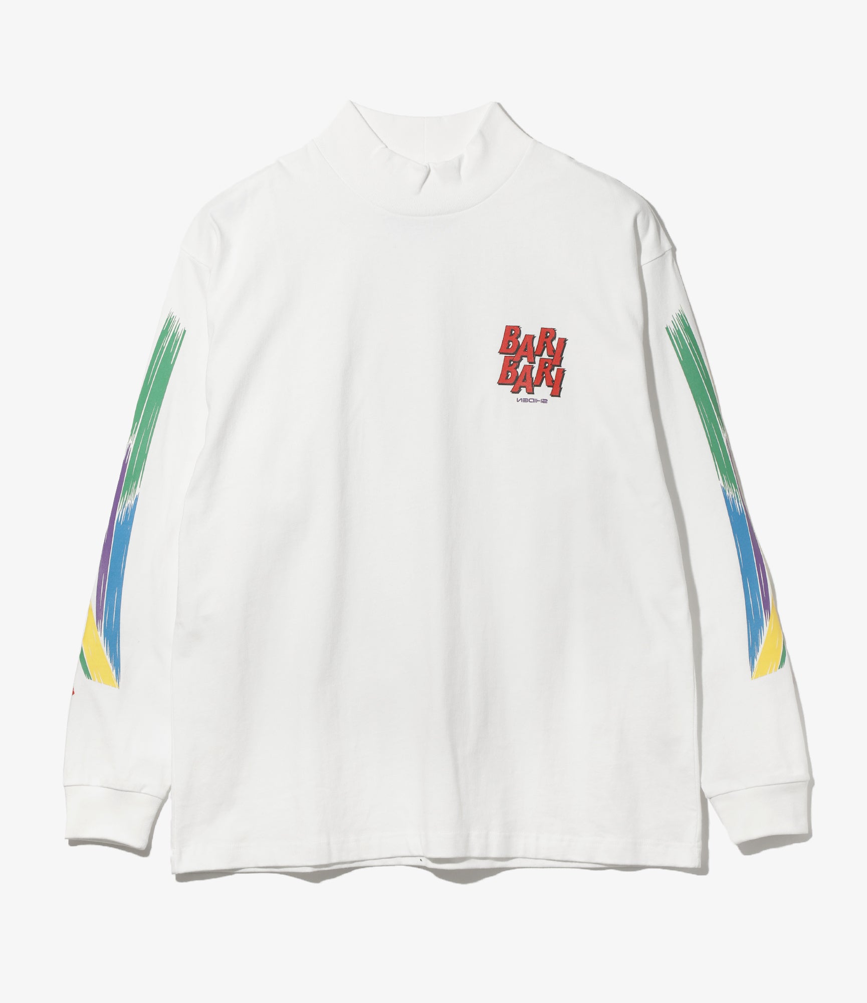 L/S Mock Neck Tee - White - BARI BARI