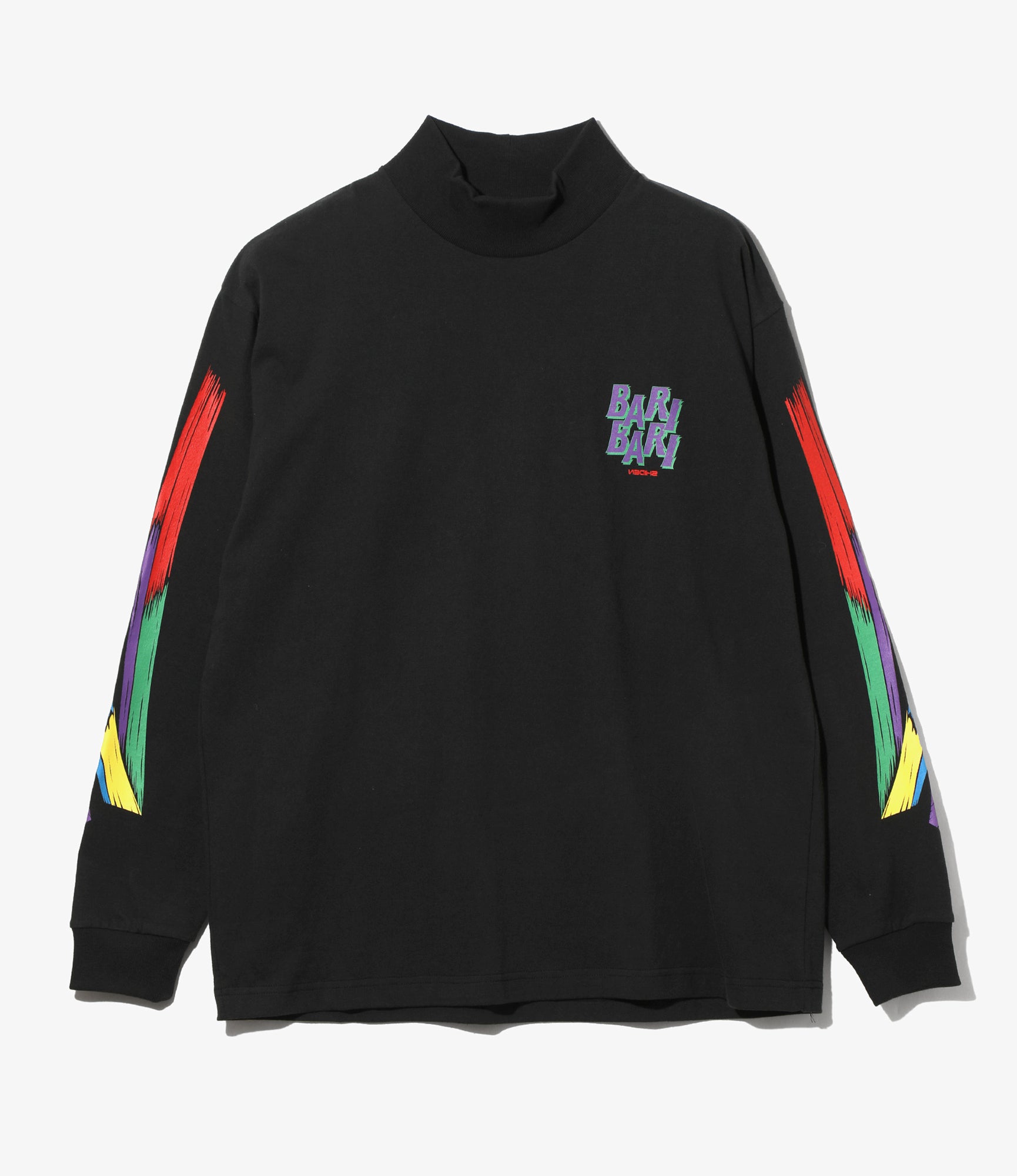 L/S Mock Neck Tee - Black - BARI BARI