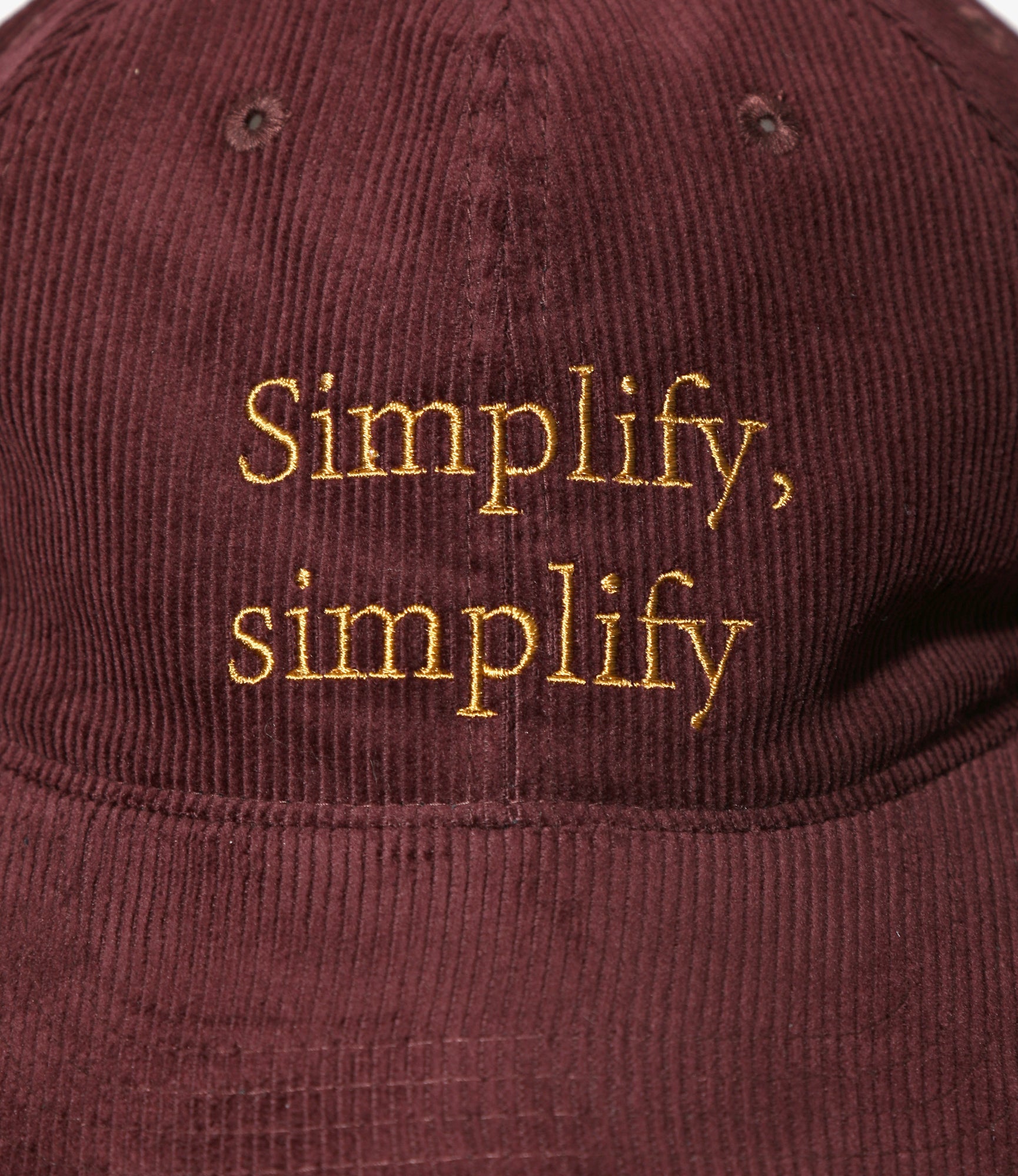 6 Panel Cap - Burgundy - Corduroy