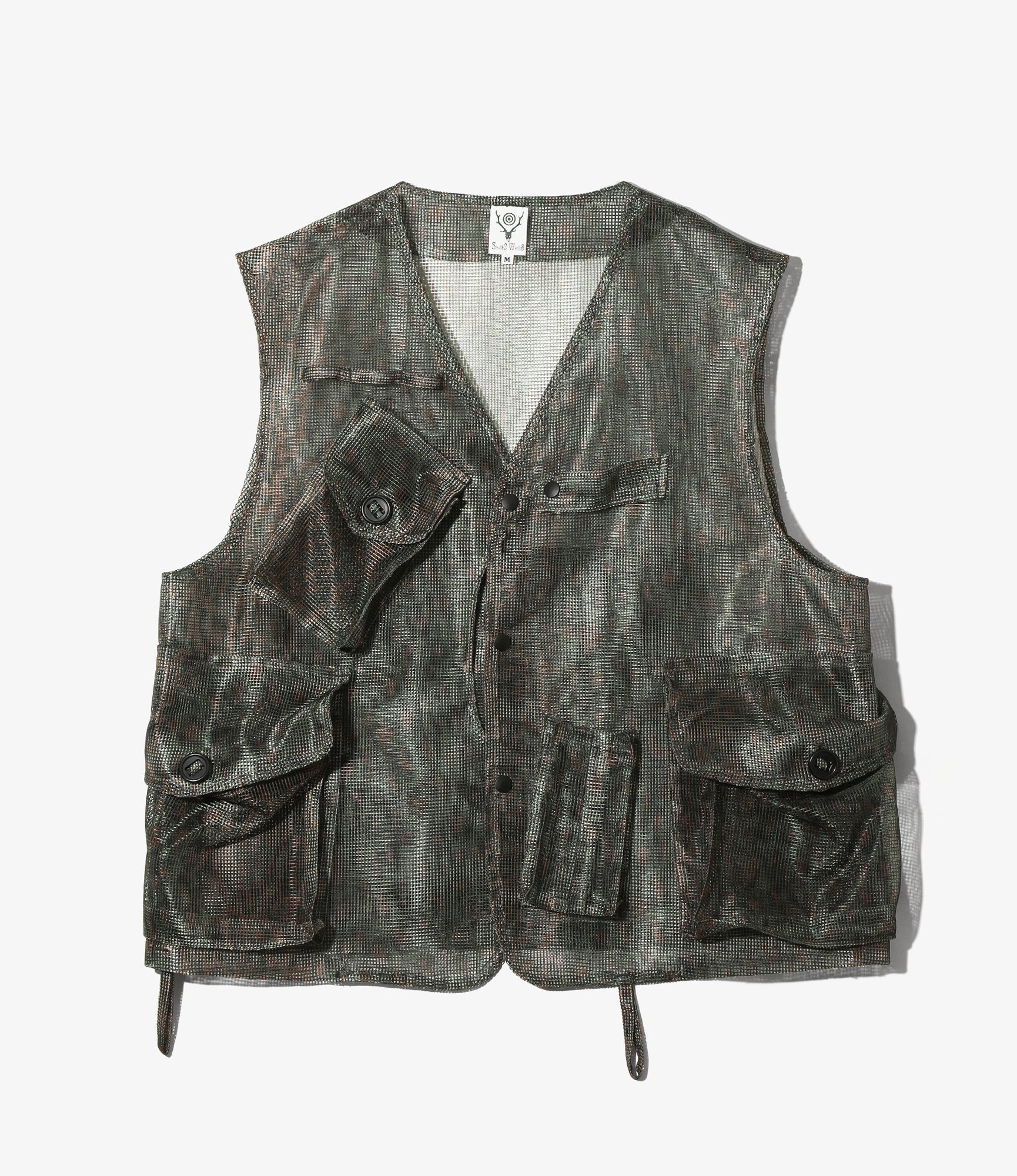 Bush Tenkara Vest - Green - Printed Heavyweight Mesh