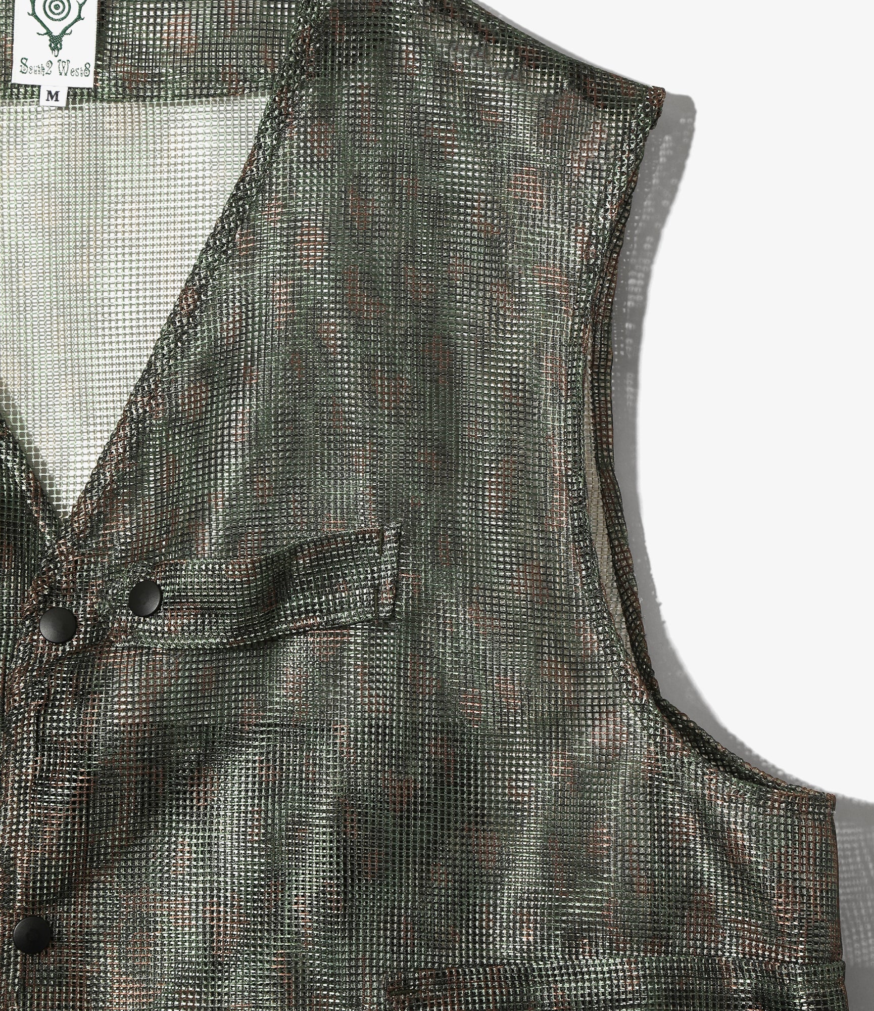 Bush Tenkara Vest - Green - Printed Heavyweight Mesh