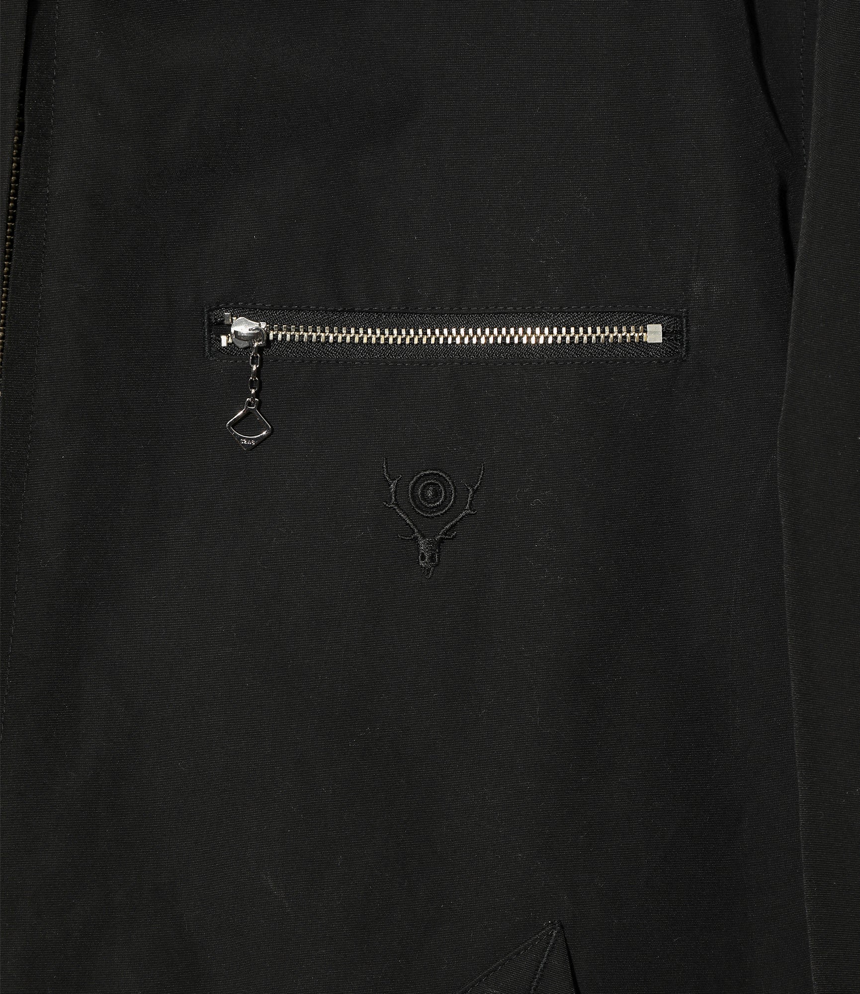 Rib Collar Quilted Coat - Black - C/N Grosgrain