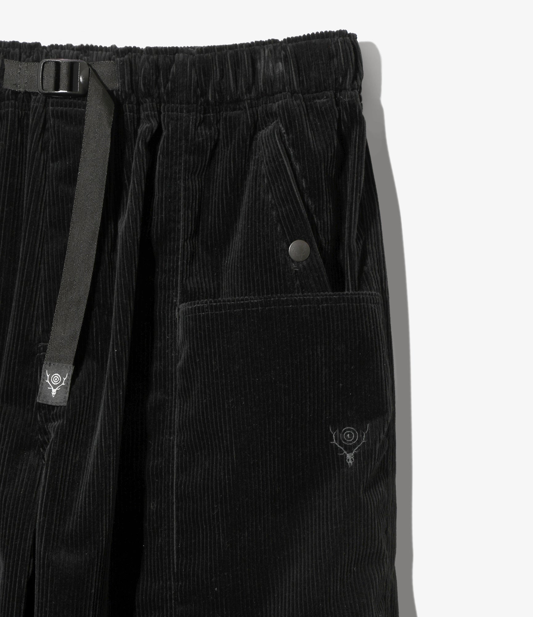Belted C.S.Pant - Black - Wool Corduroy