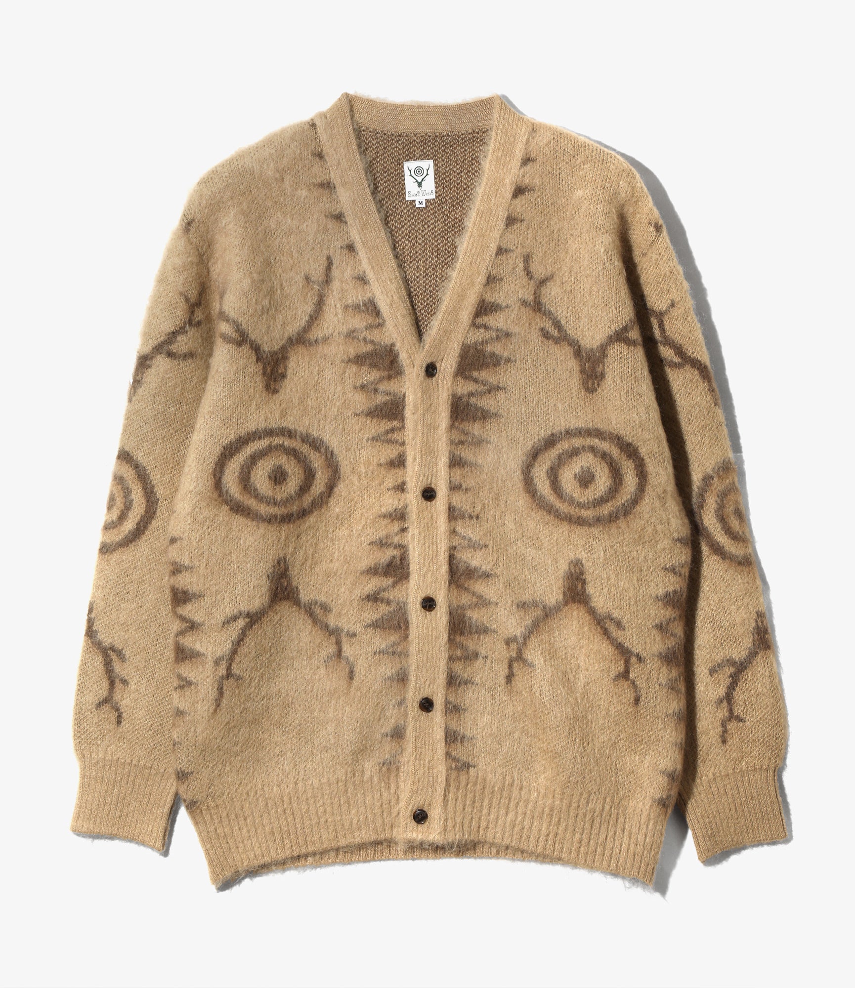 V-Neck Cardigan Sweater - Beige - Skull & Target