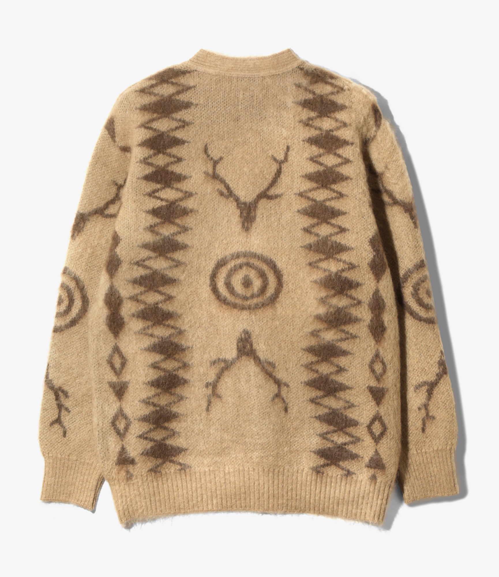 V-Neck Cardigan Sweater - Beige - Skull & Target