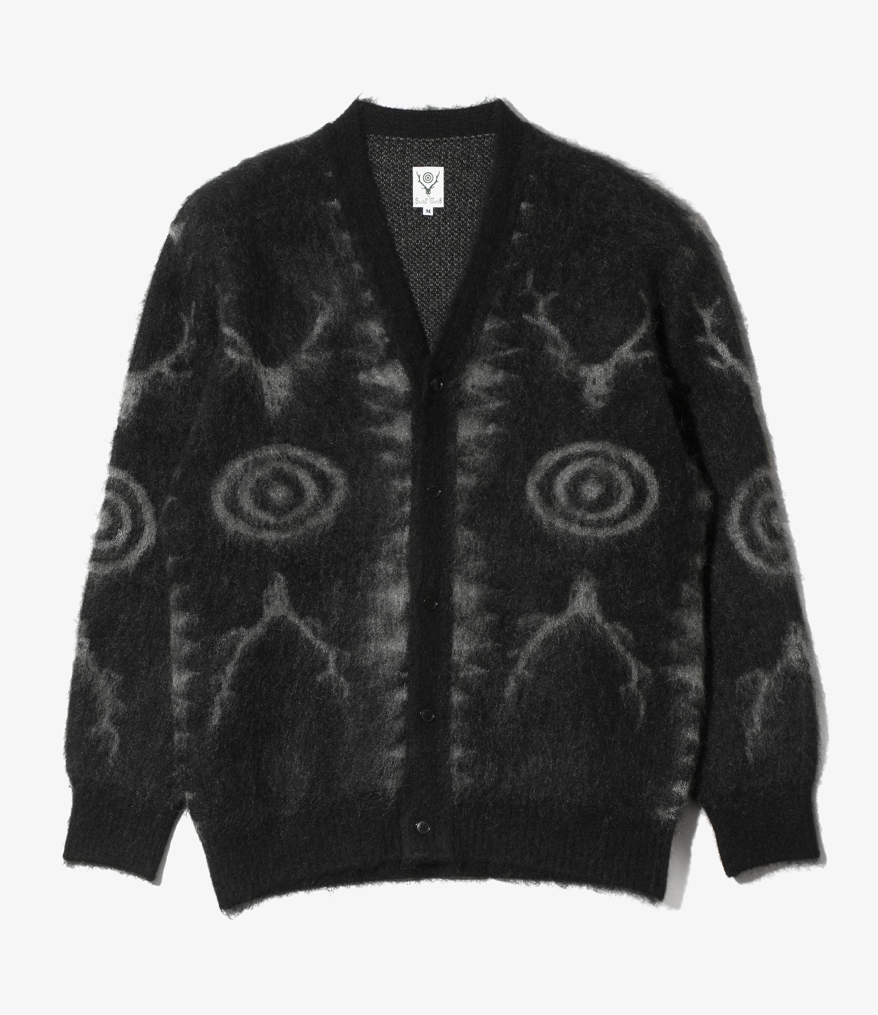 V-Neck Cardigan Sweater - Black - Skull & Target