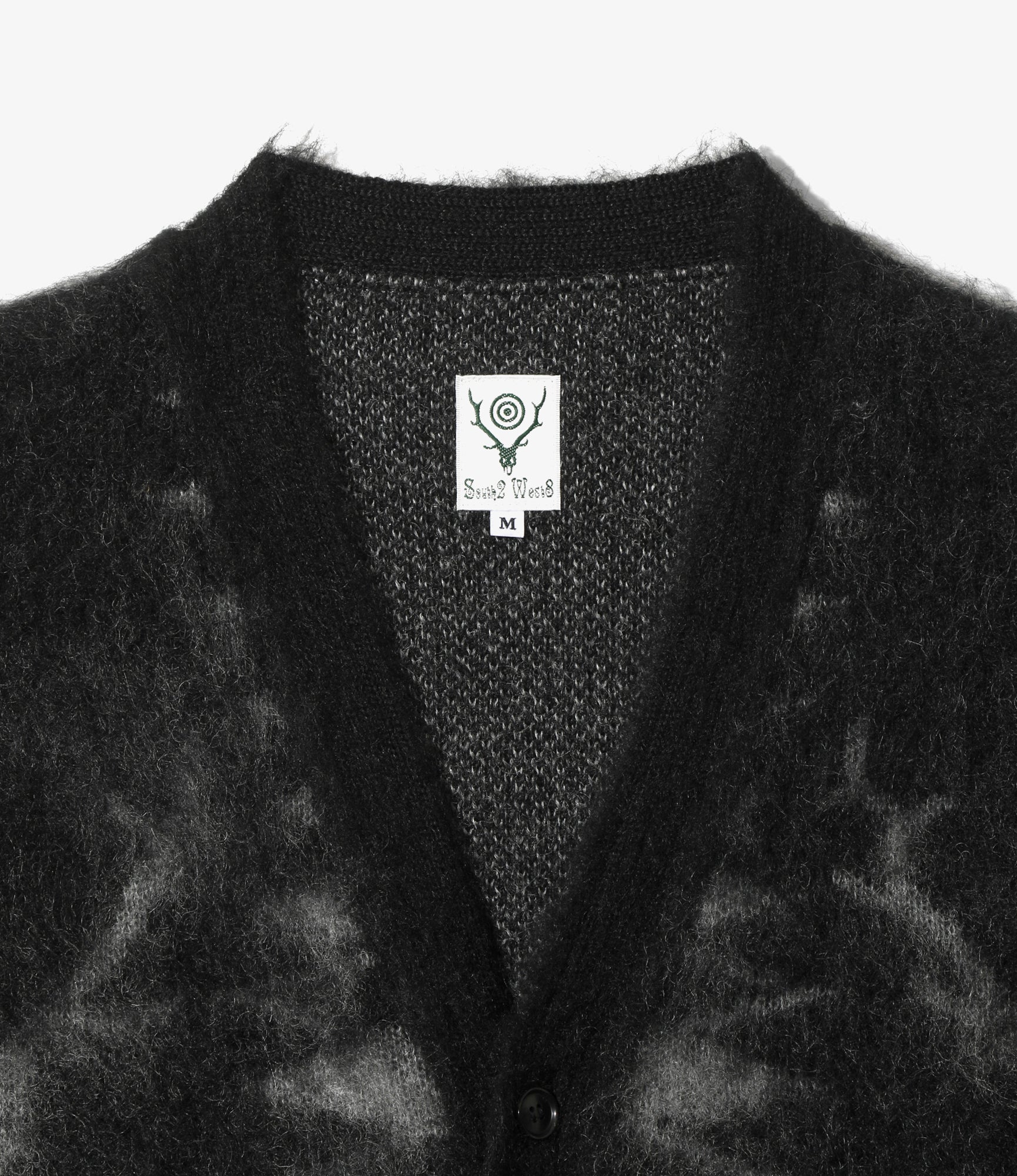 V-Neck Cardigan Sweater - Black - Skull & Target