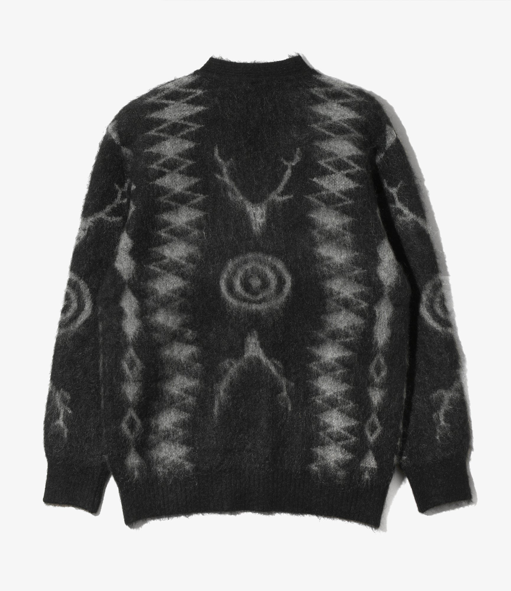 V-Neck Cardigan Sweater - Black - Skull & Target