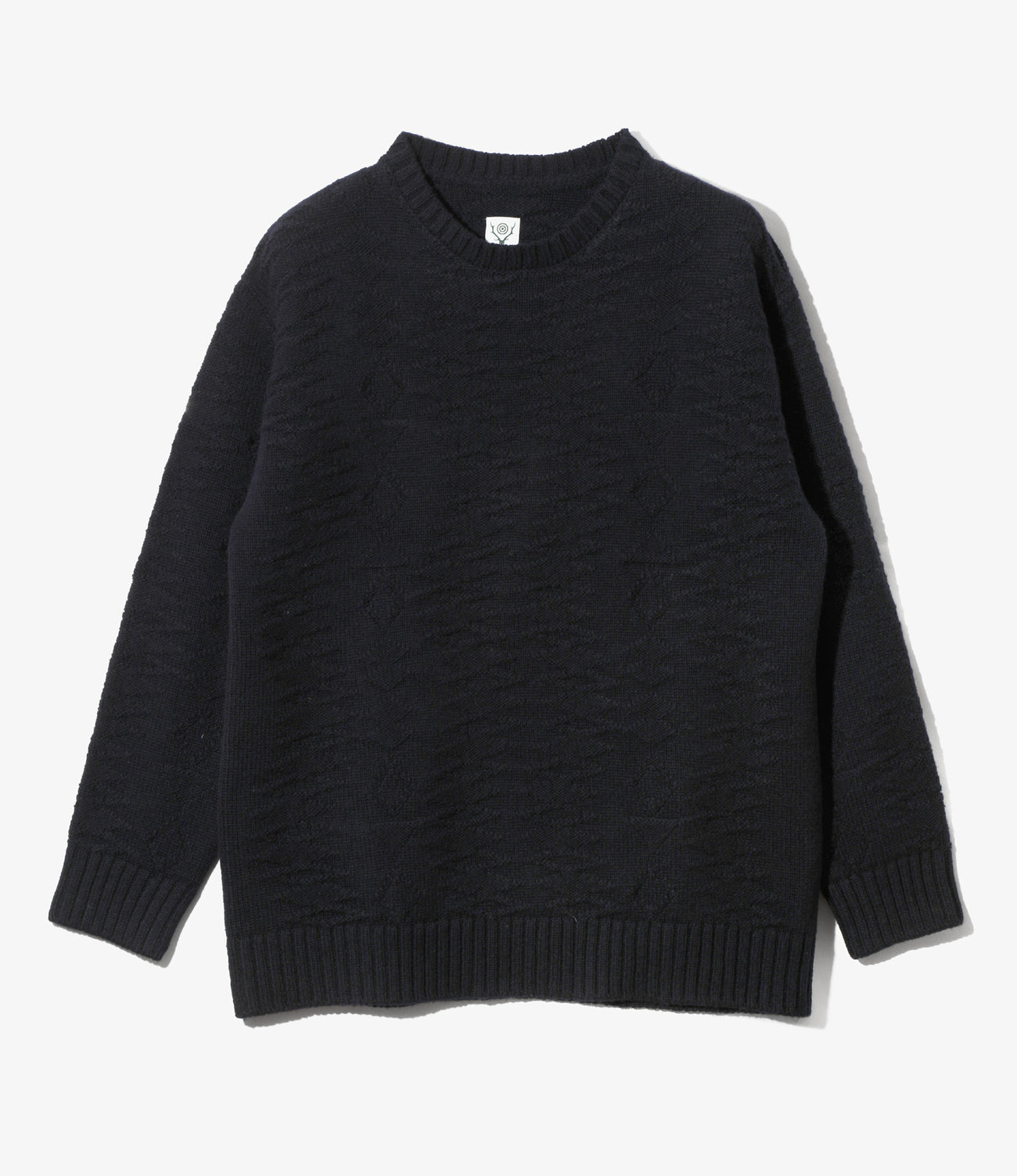 Fisherman Sweater - Navy - Native Pattern
