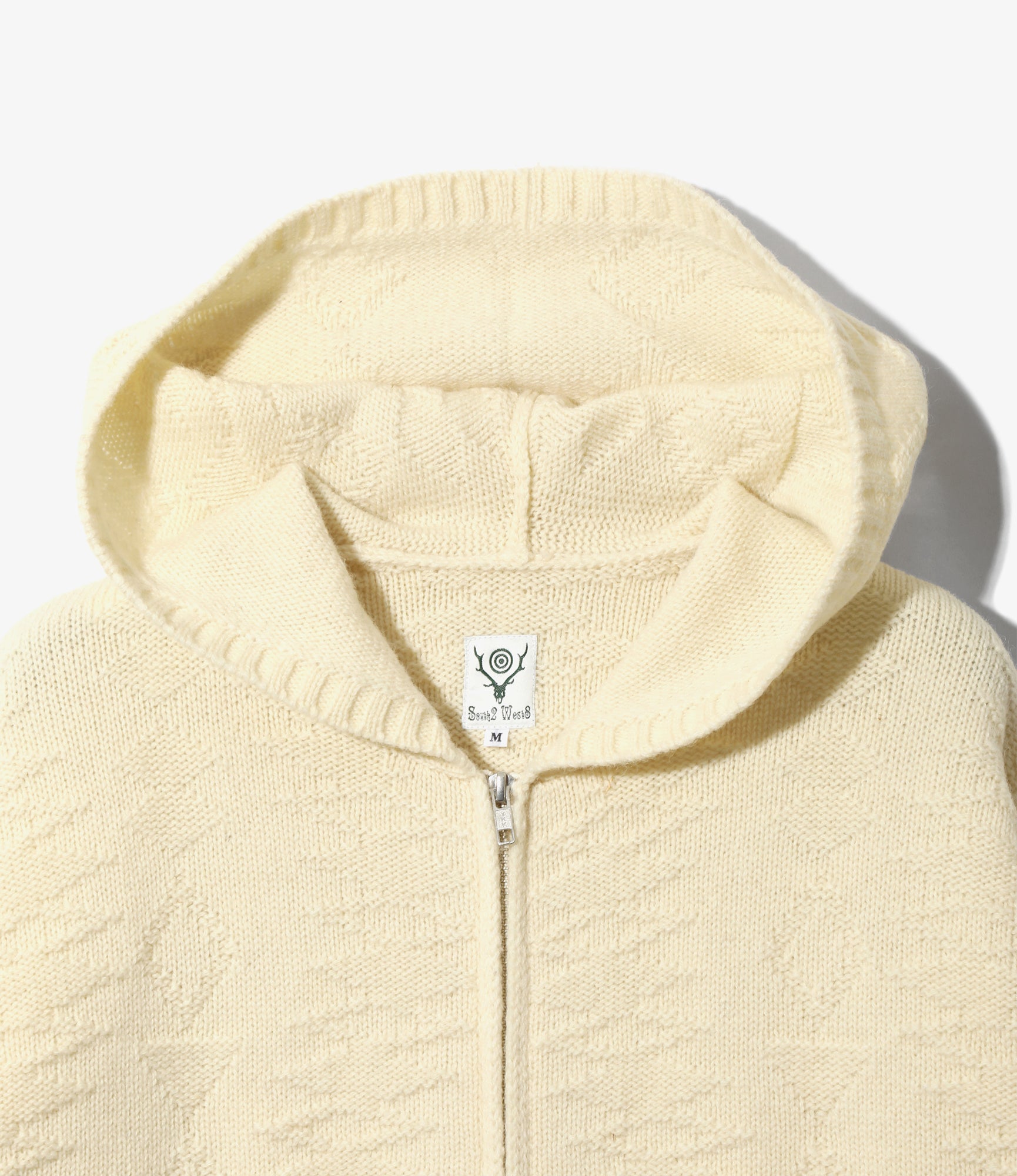 Fisherman Zipped Hoody - Natural - Native Pattern
