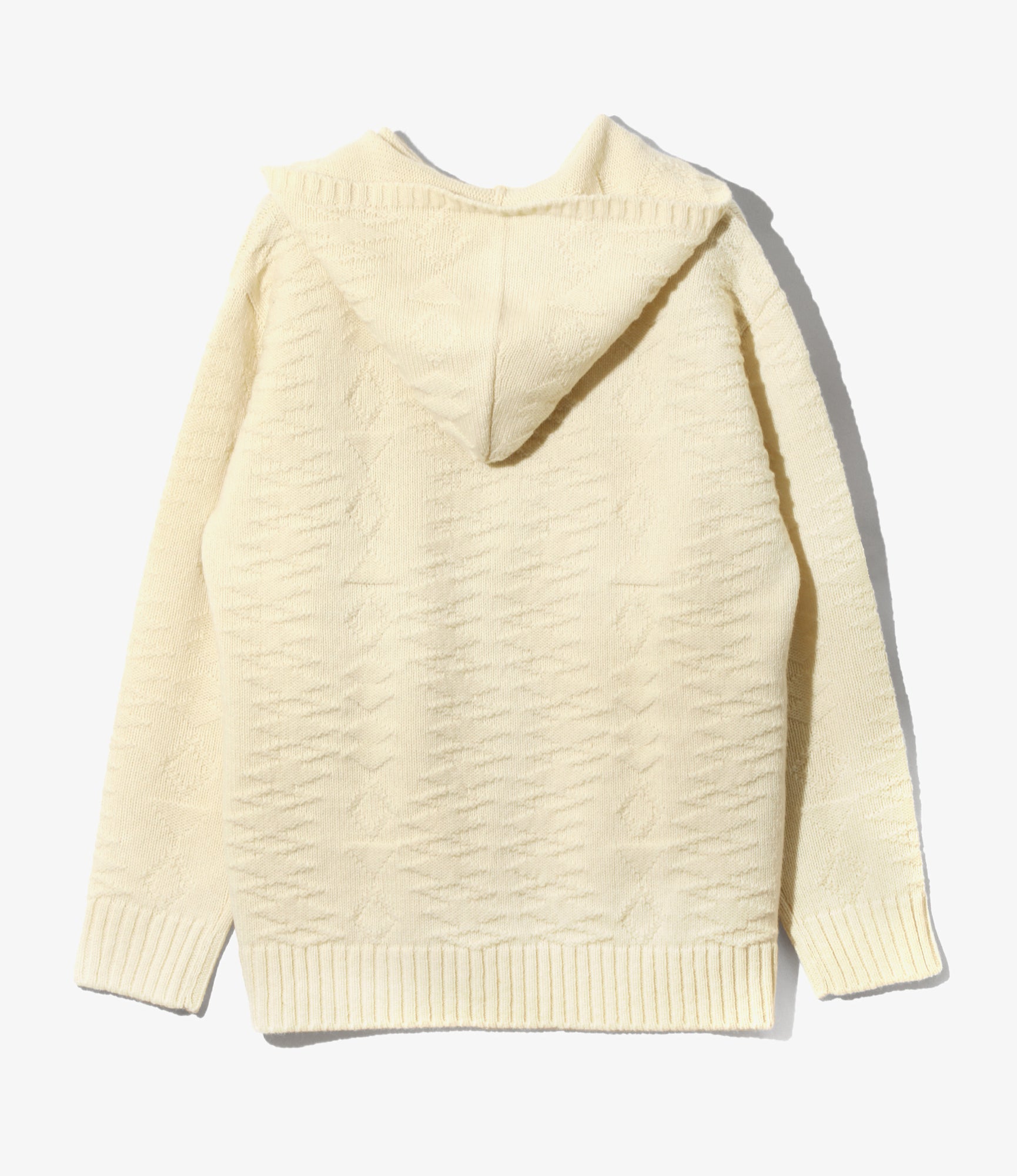 Fisherman Zipped Hoody - Natural - Native Pattern