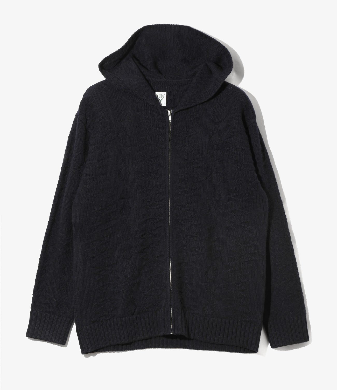 Fisherman Zipped Hoody - Navy - Native Pattern