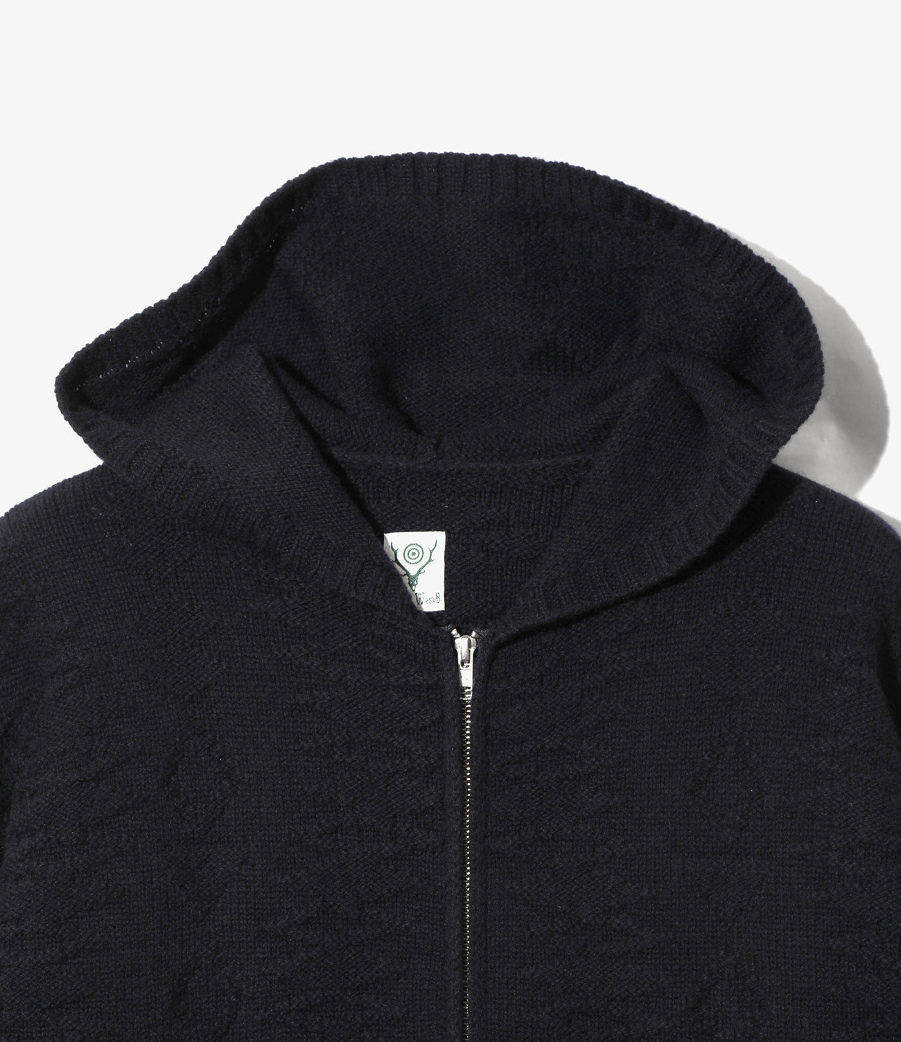 Fisherman Zipped Hoody - Navy - Native Pattern