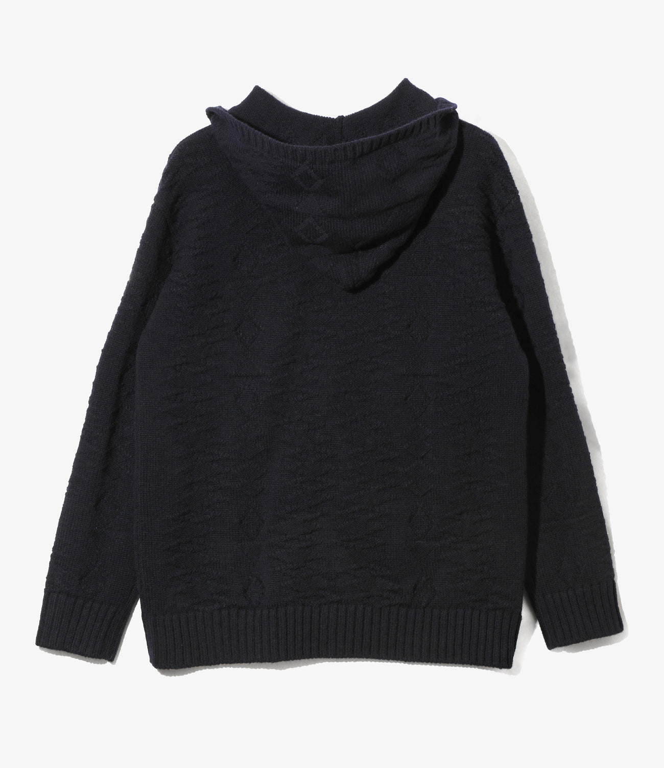 Fisherman Zipped Hoody - Navy - Native Pattern