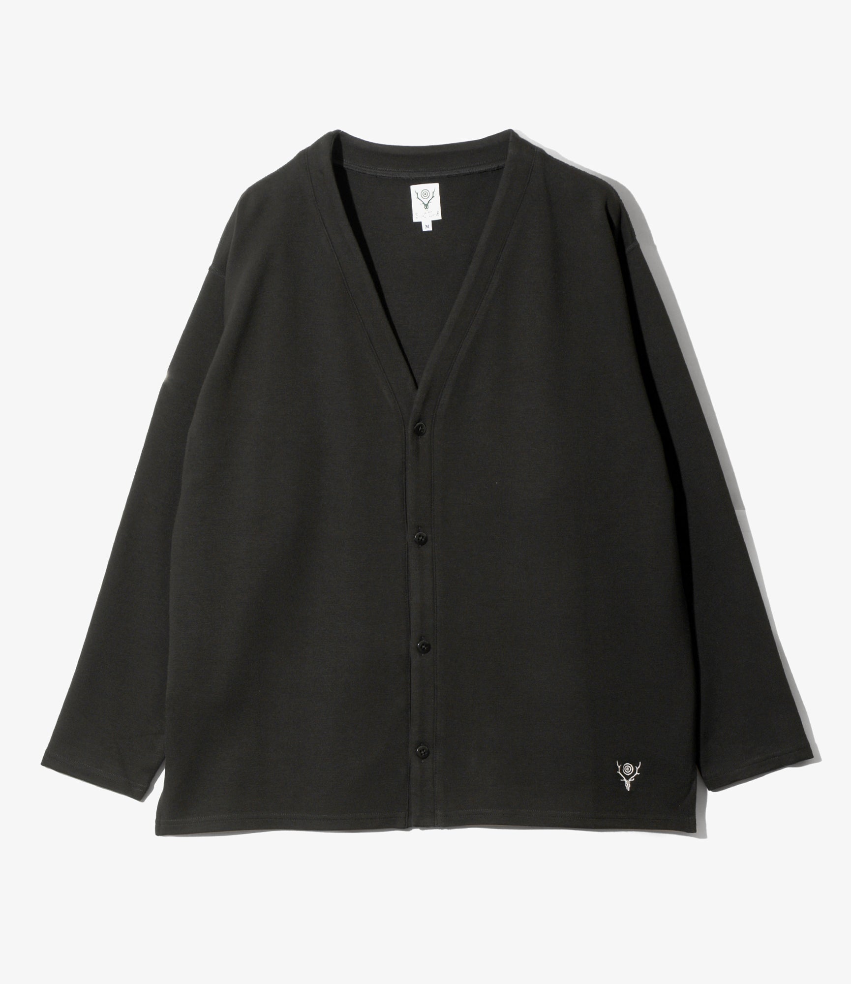 V Neck Cardigan - Black - Smooth Jersey