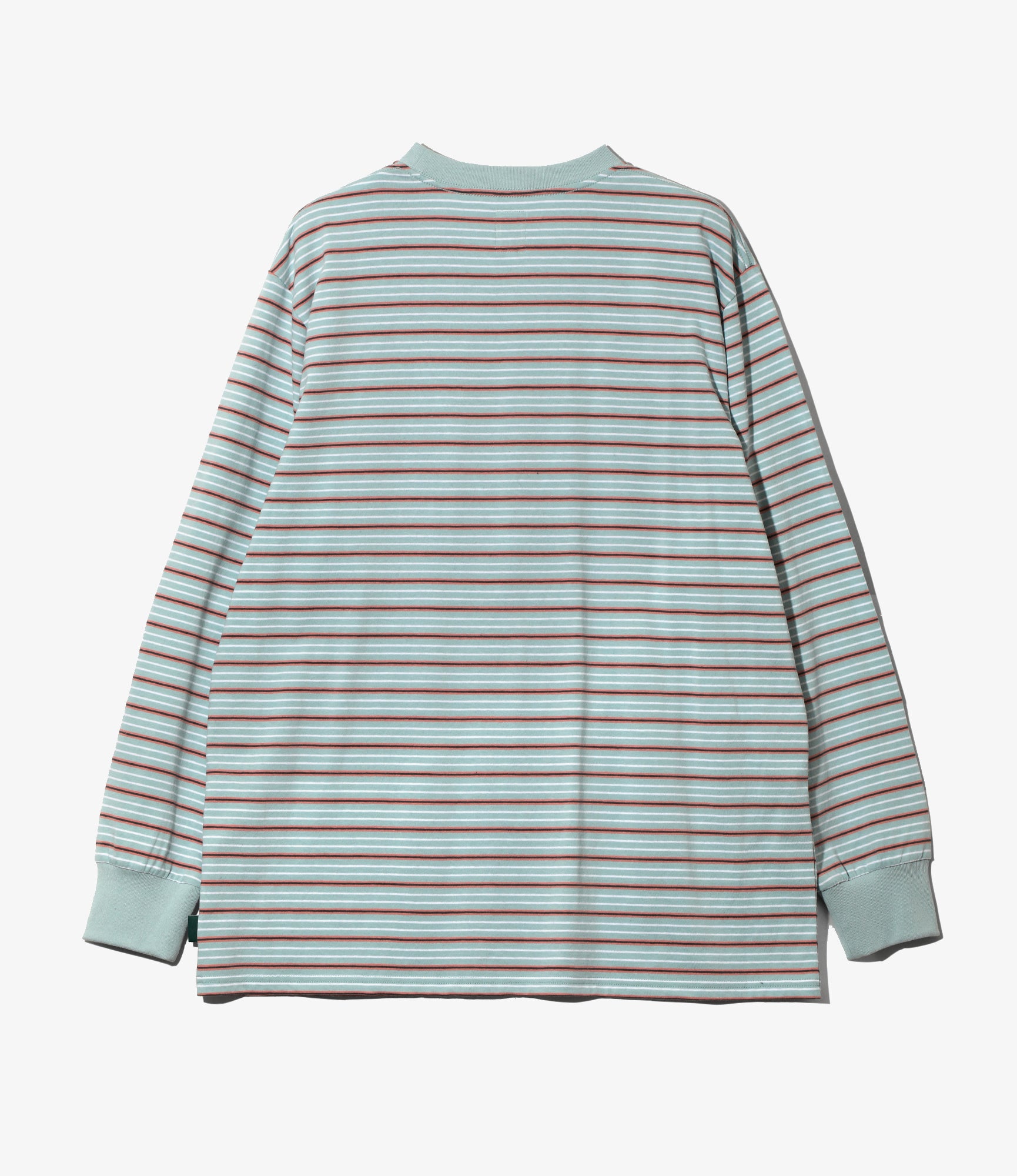 Women's L/S Round Pocket Tee - Blue - Multi Stripe
