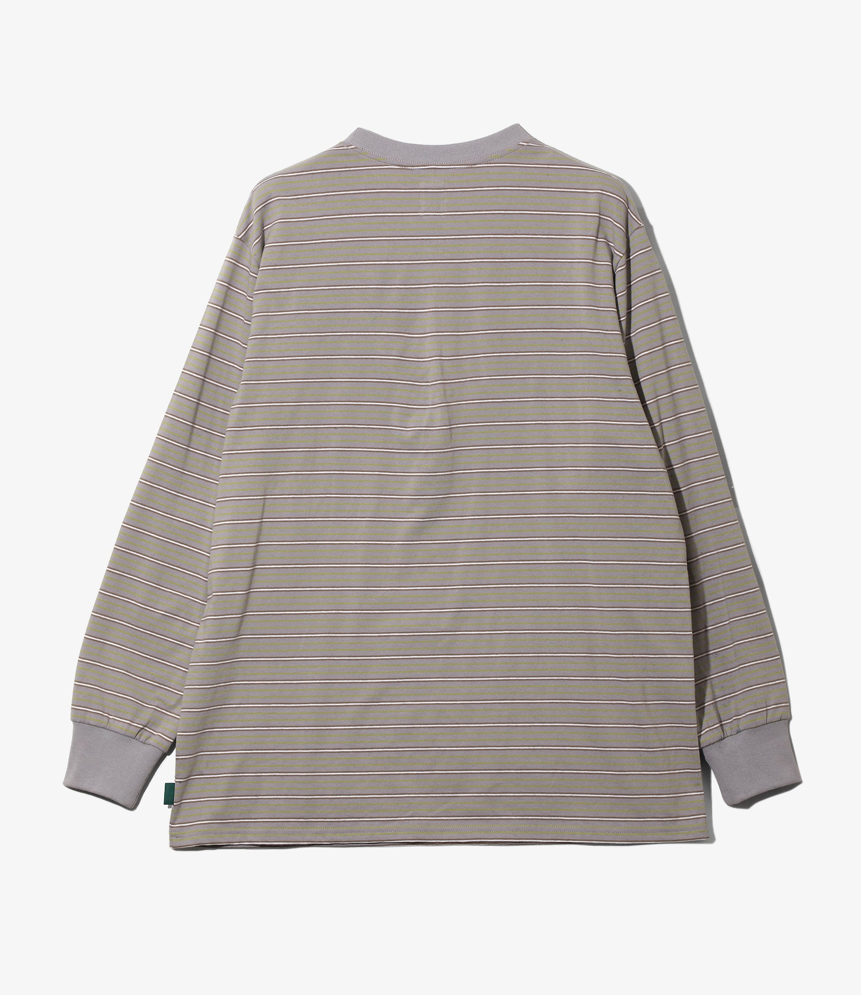 Women's L/S Round Pocket Tee - Lavender - Multi Stripe