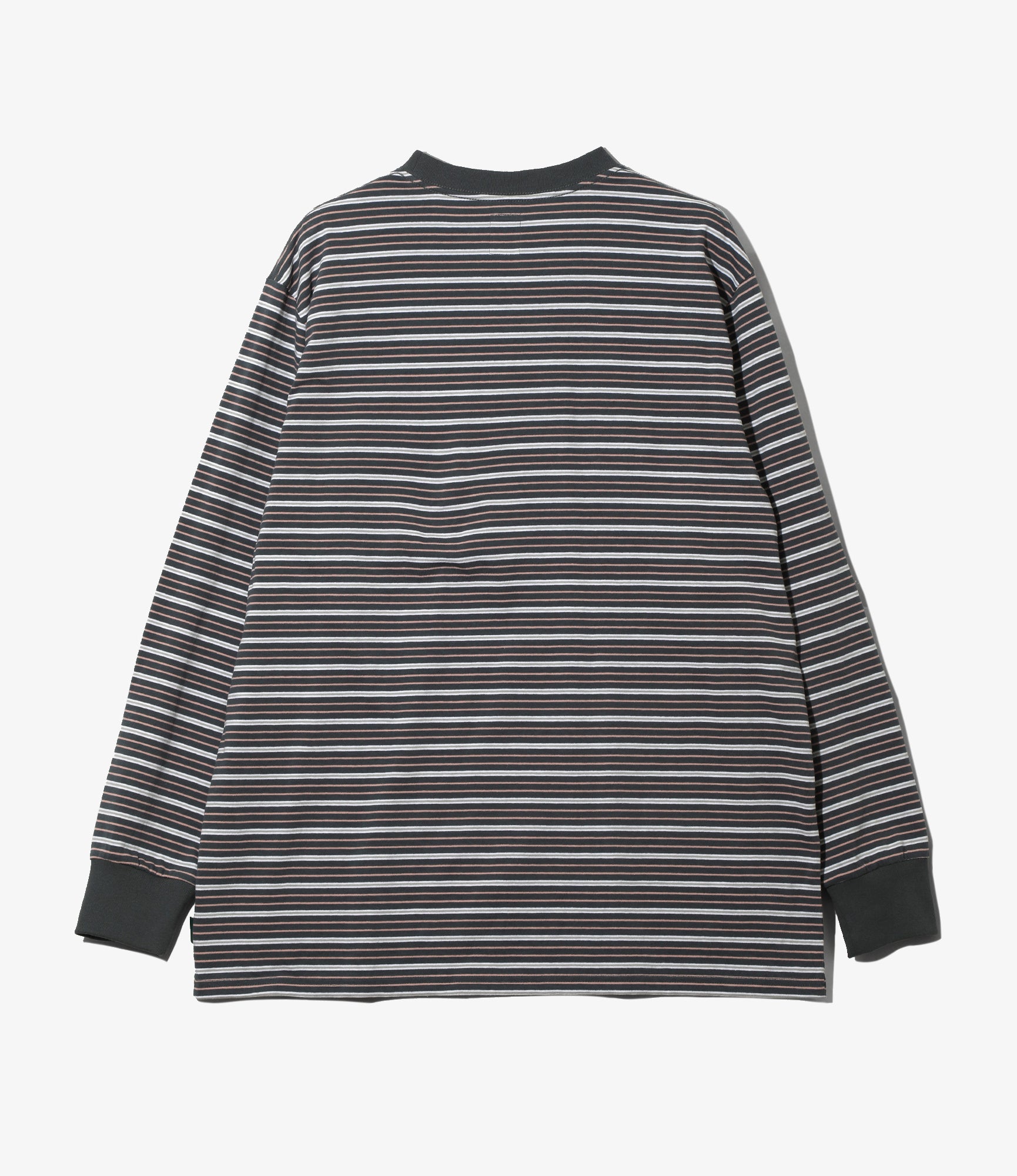 L/S Round Pocket Tee - Grey - Multi Stripe