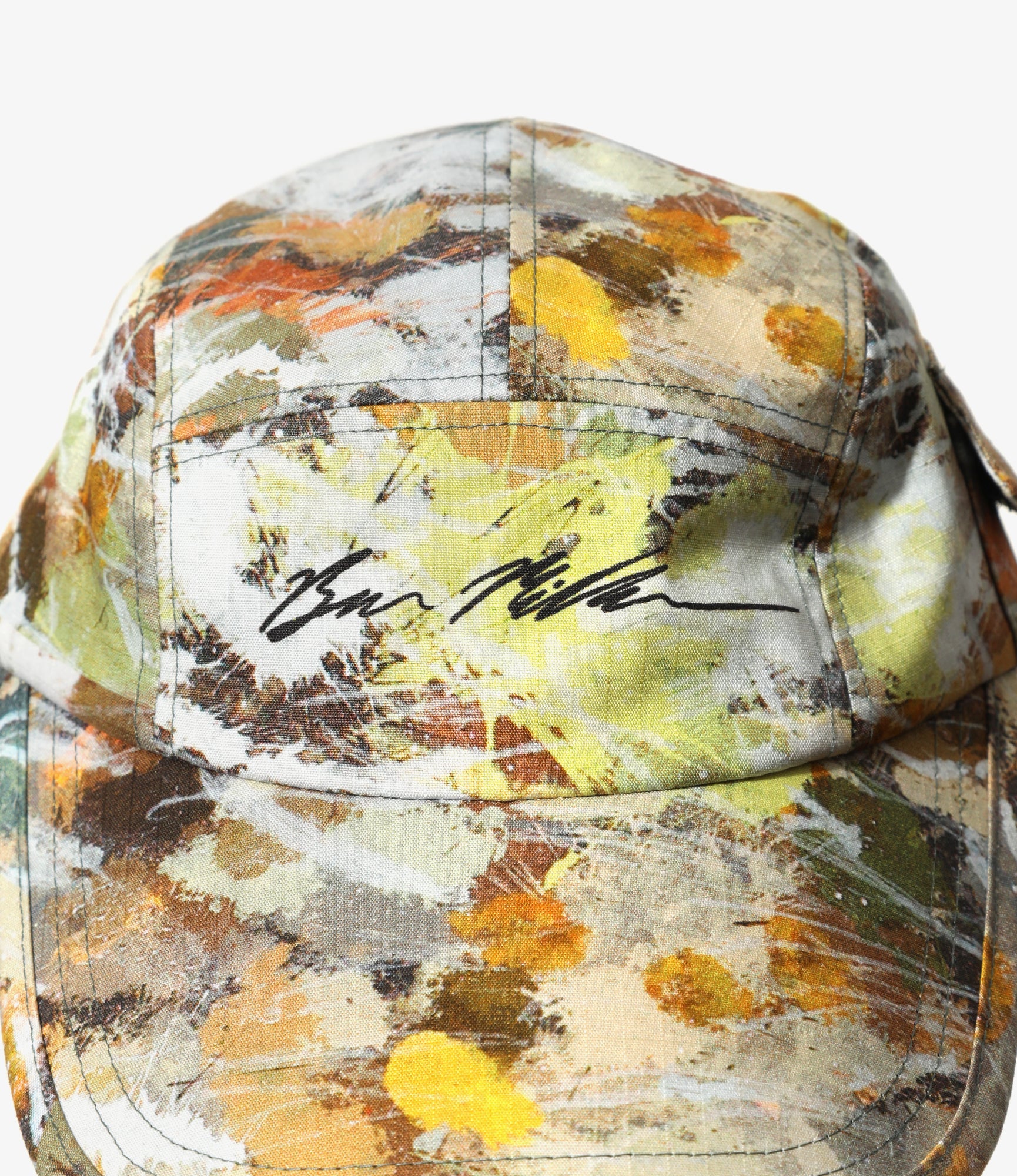 South2 West8 x Ben Miller Long Bill Cap - Beige - Printed Cotton Ripstop / 3Layer