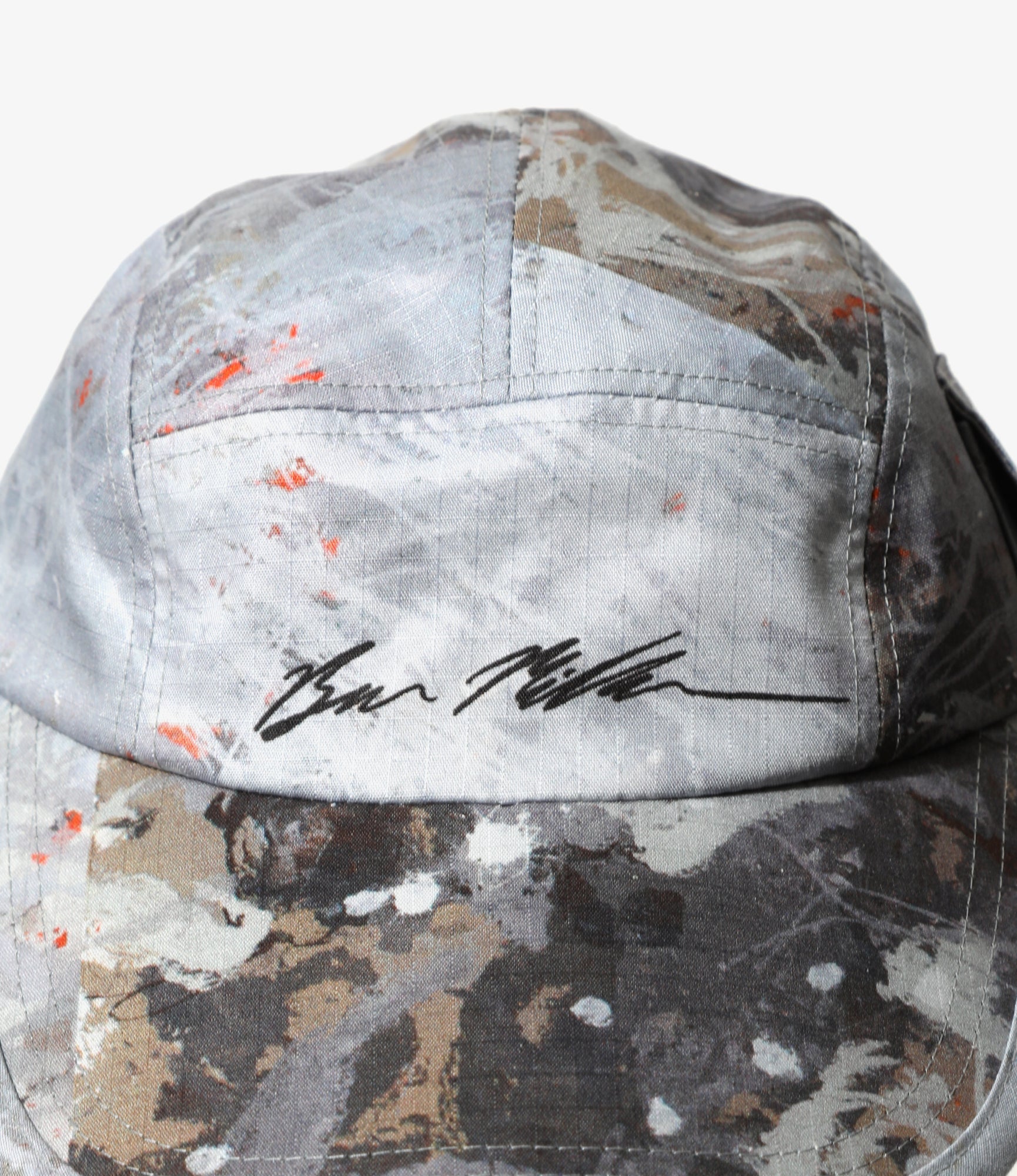 South2 West8 x Ben Miller Long Bill Cap - Grey - Printed Cotton Ripstop / 3Layer