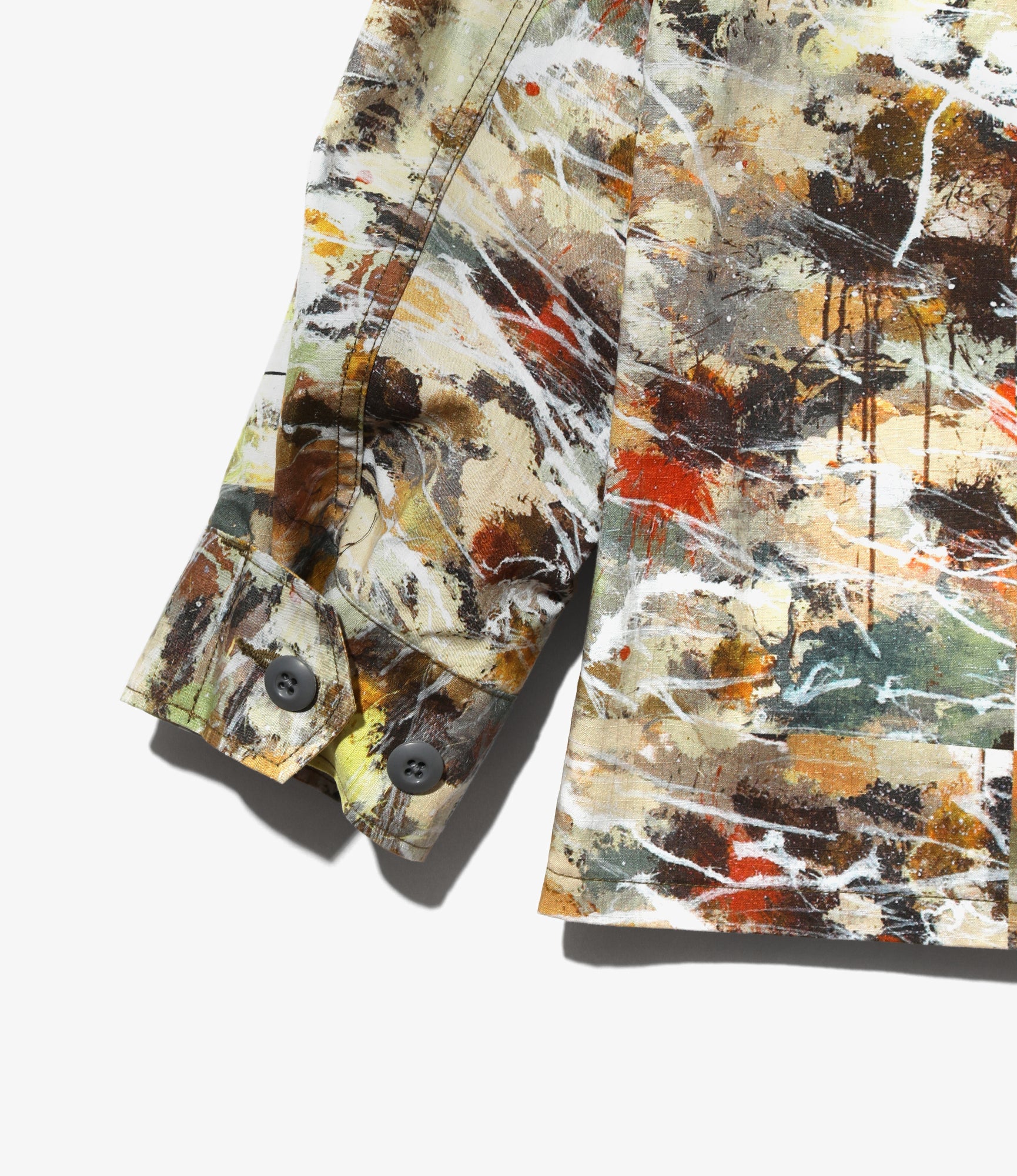 South2 West8 x Ben Miller Jungle Fatigue Jacket - Beige - Printed Cotton Ripstop