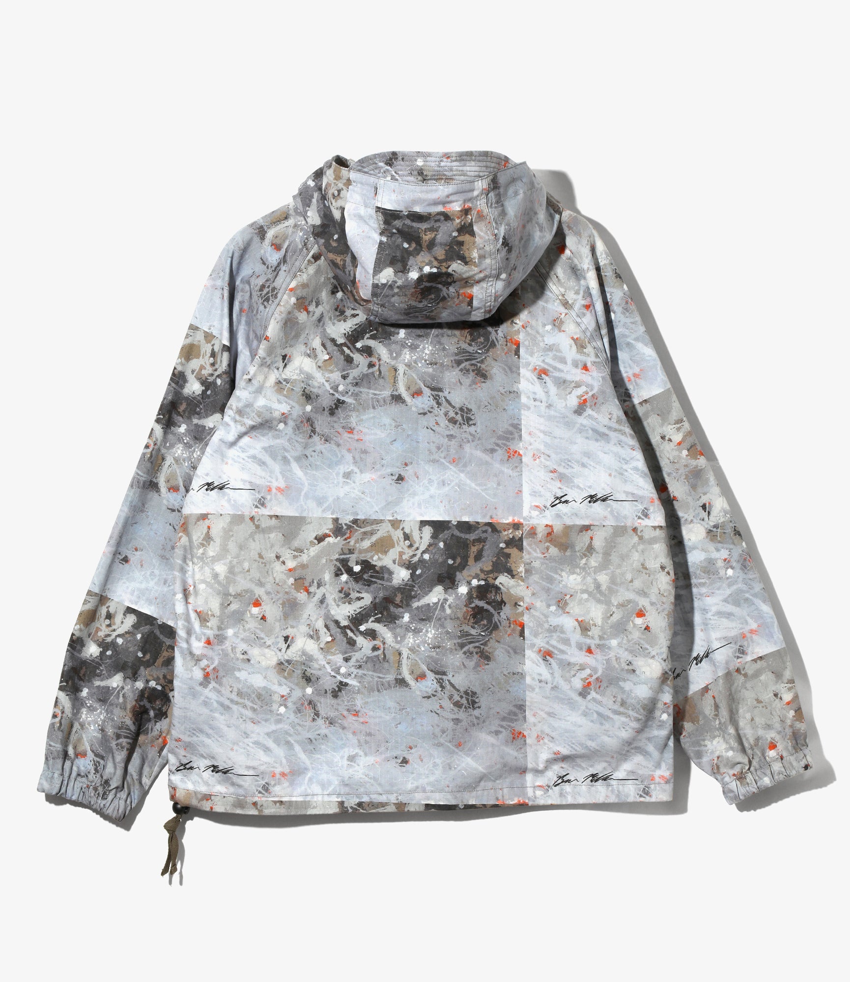 South2 West8 x Ben Miller Military Smoc - Grey - Printed Cotton Ripstop
